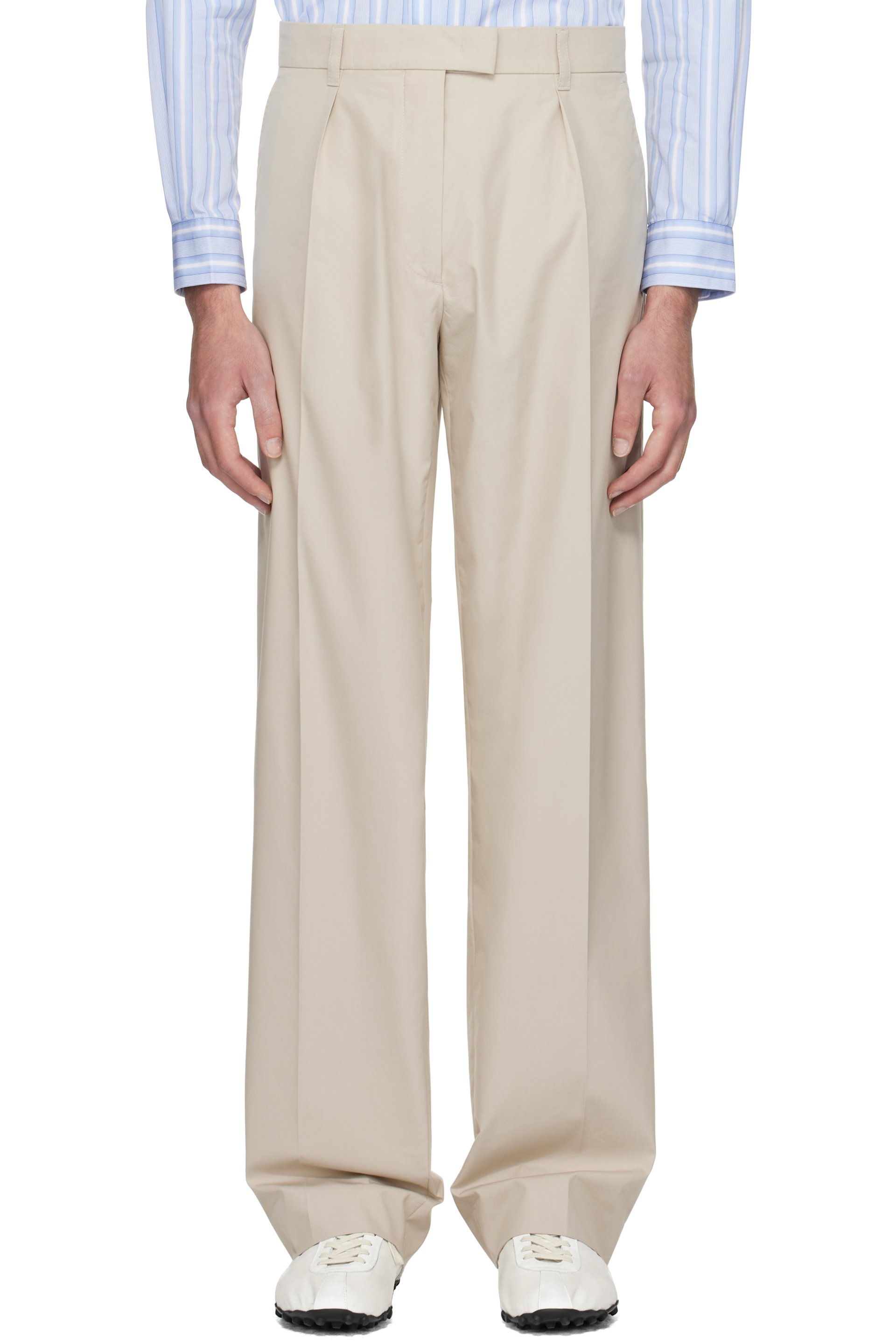 Miu Miu - Pantalon Panama beige en coton