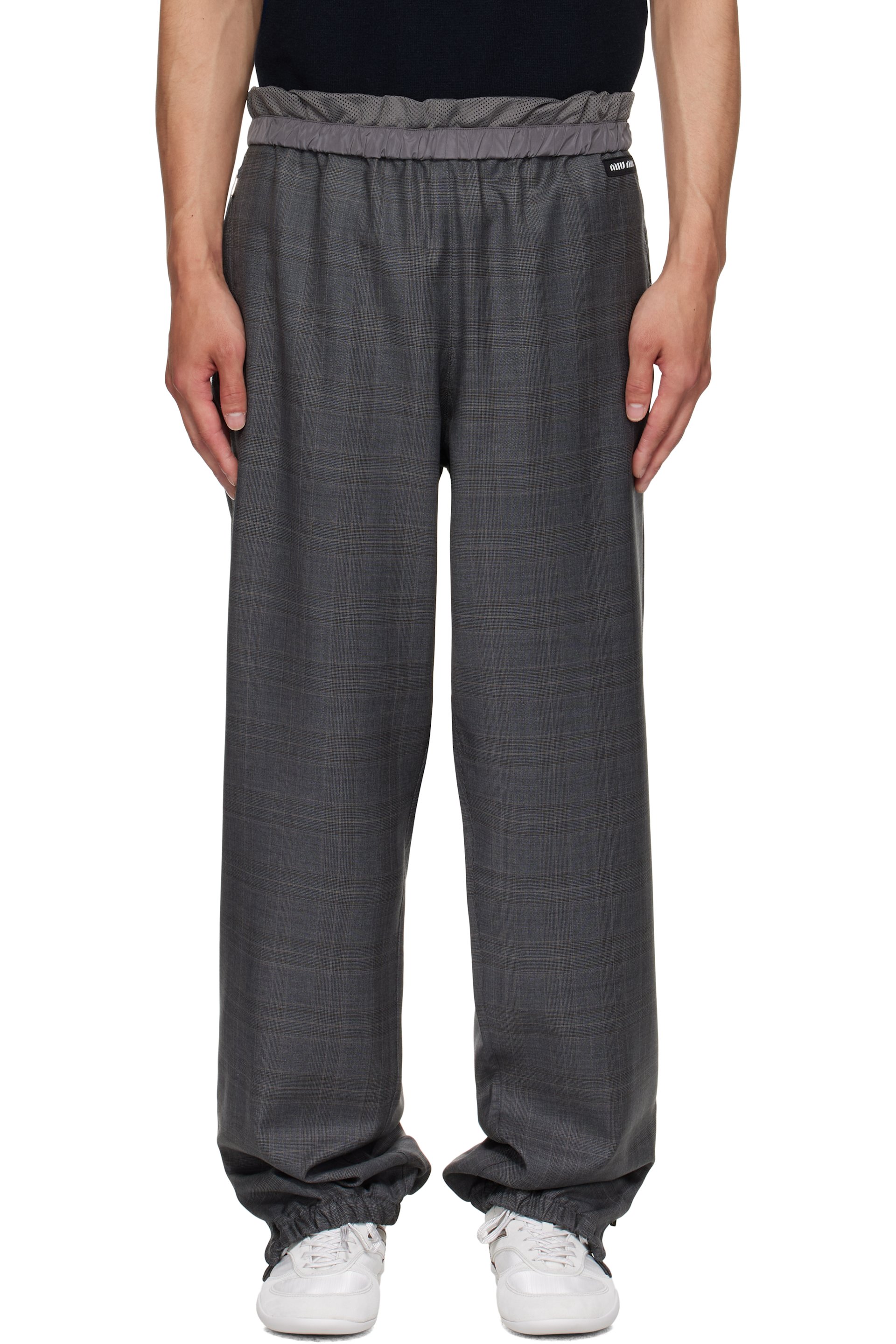 Miu Miu - Pantalon décontracté gris en laine