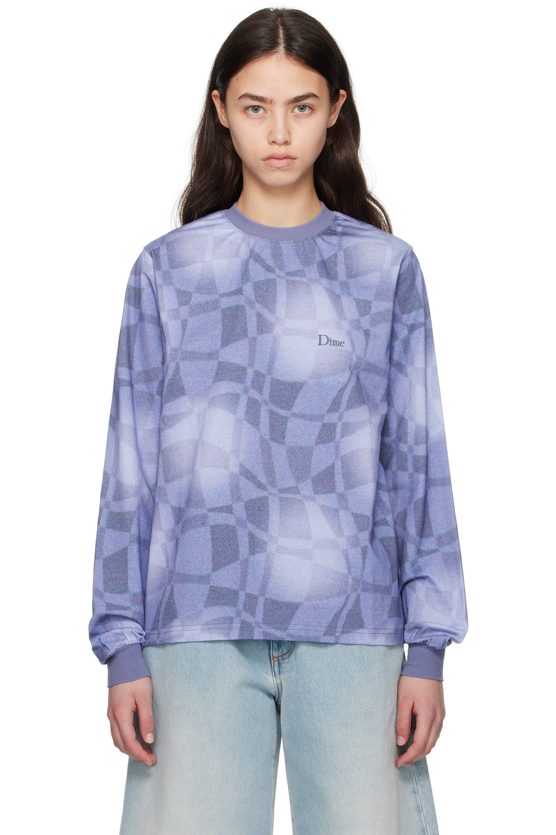 Dime - T-shirt à manches longues Abstract bleu