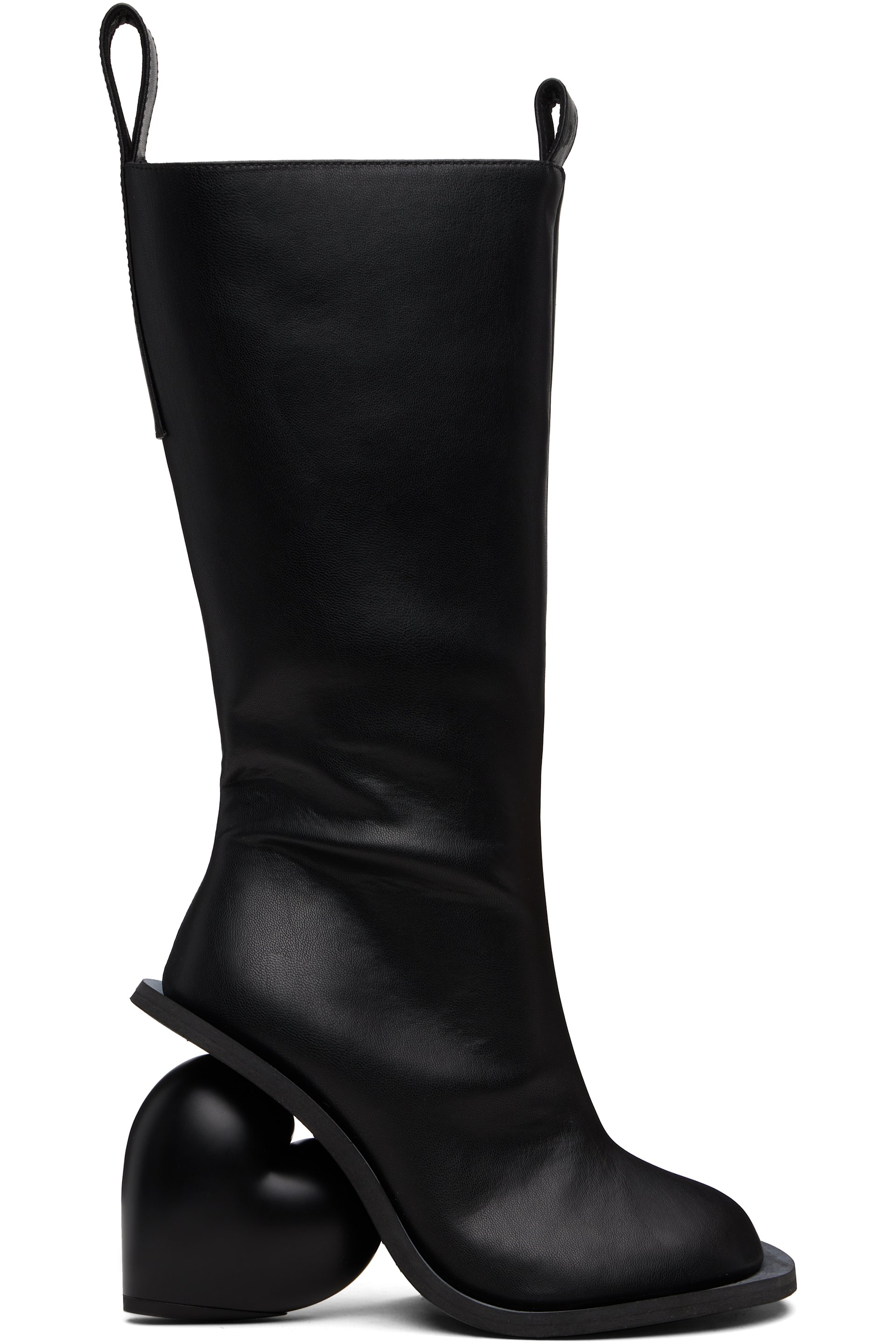 YUME YUME - Bottes hautes noires à talon en forme de cœur exclusives à SSENSE