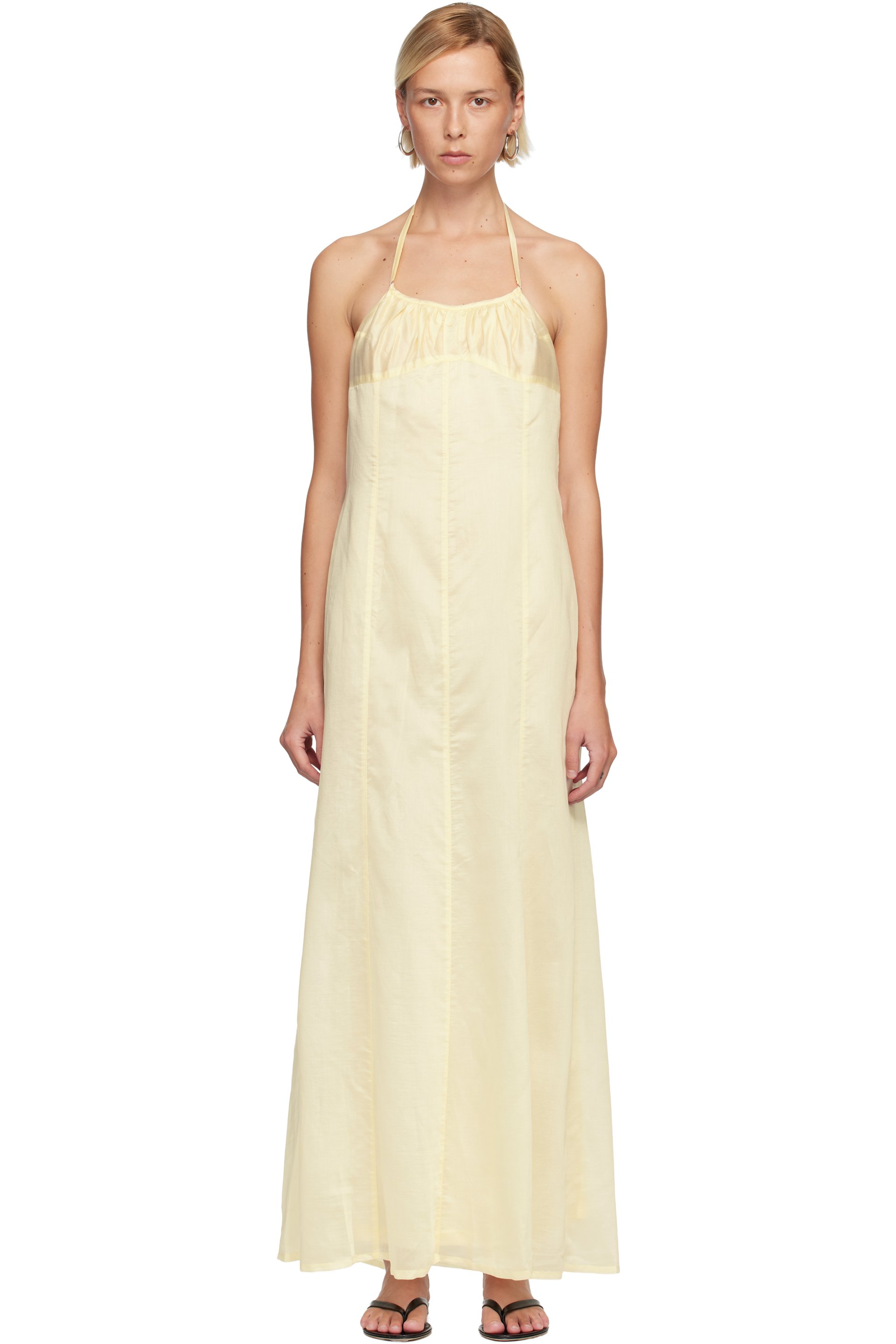 BELLE ANNA - Robe longue Flore blanc cassé