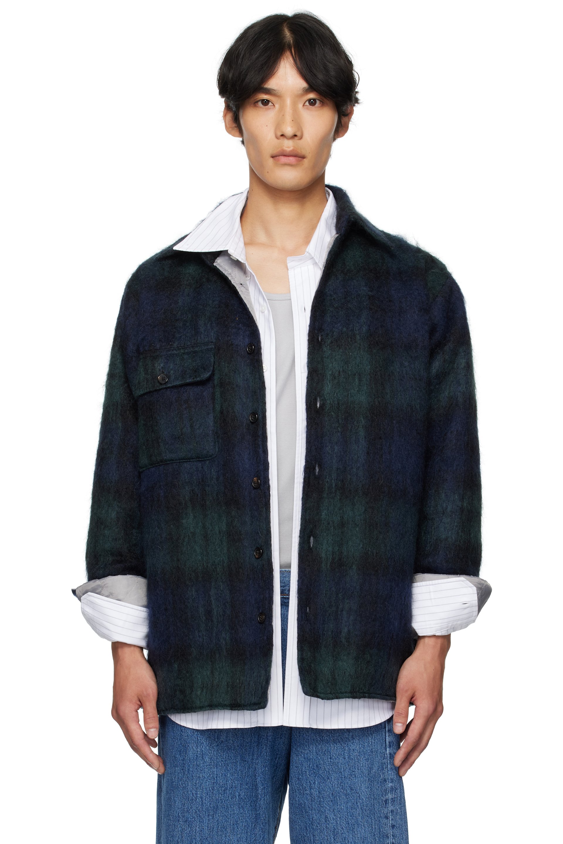 Bless - Navy & Green N°80 Woodhacker Shirt Jacket