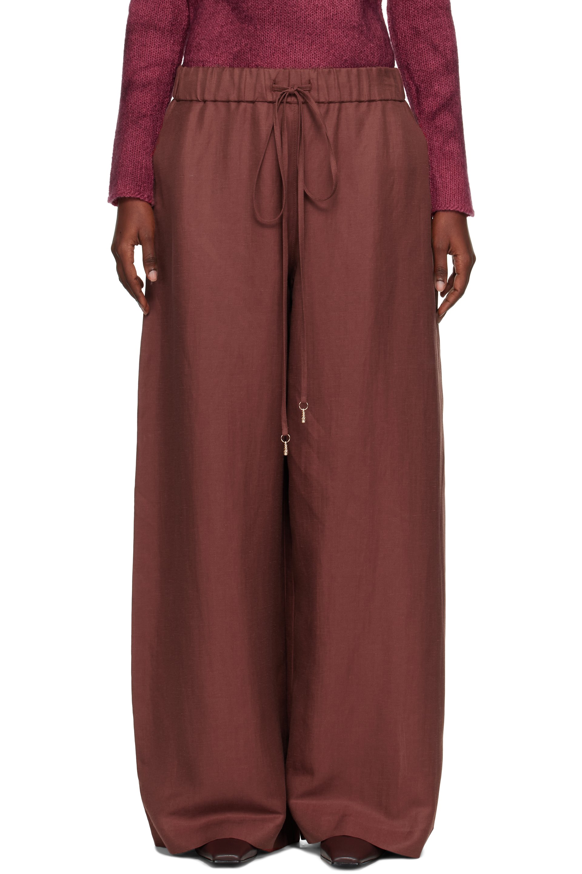 Gabriela Hearst - Pantalon ample Gelos bourgogne