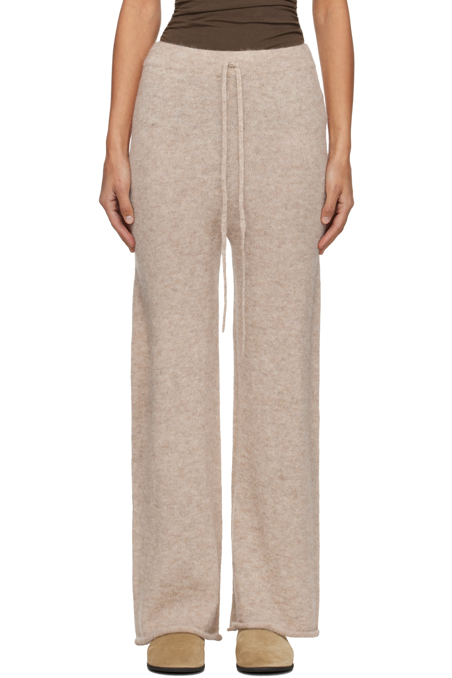 Lauren Manoogian - Pantalon de détente beige à bords roulés