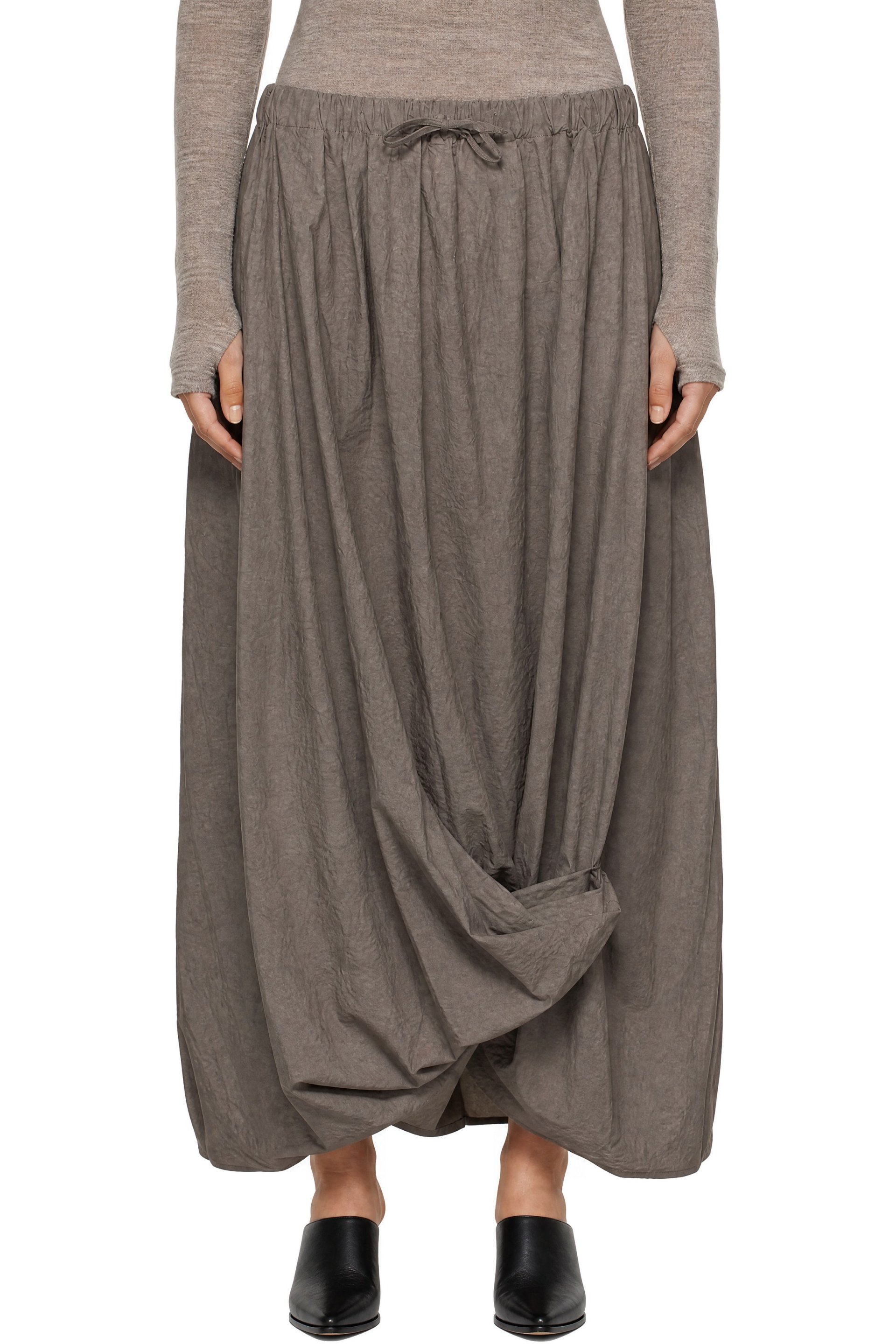 Lauren Manoogian - Gray Twist Midi Skirt