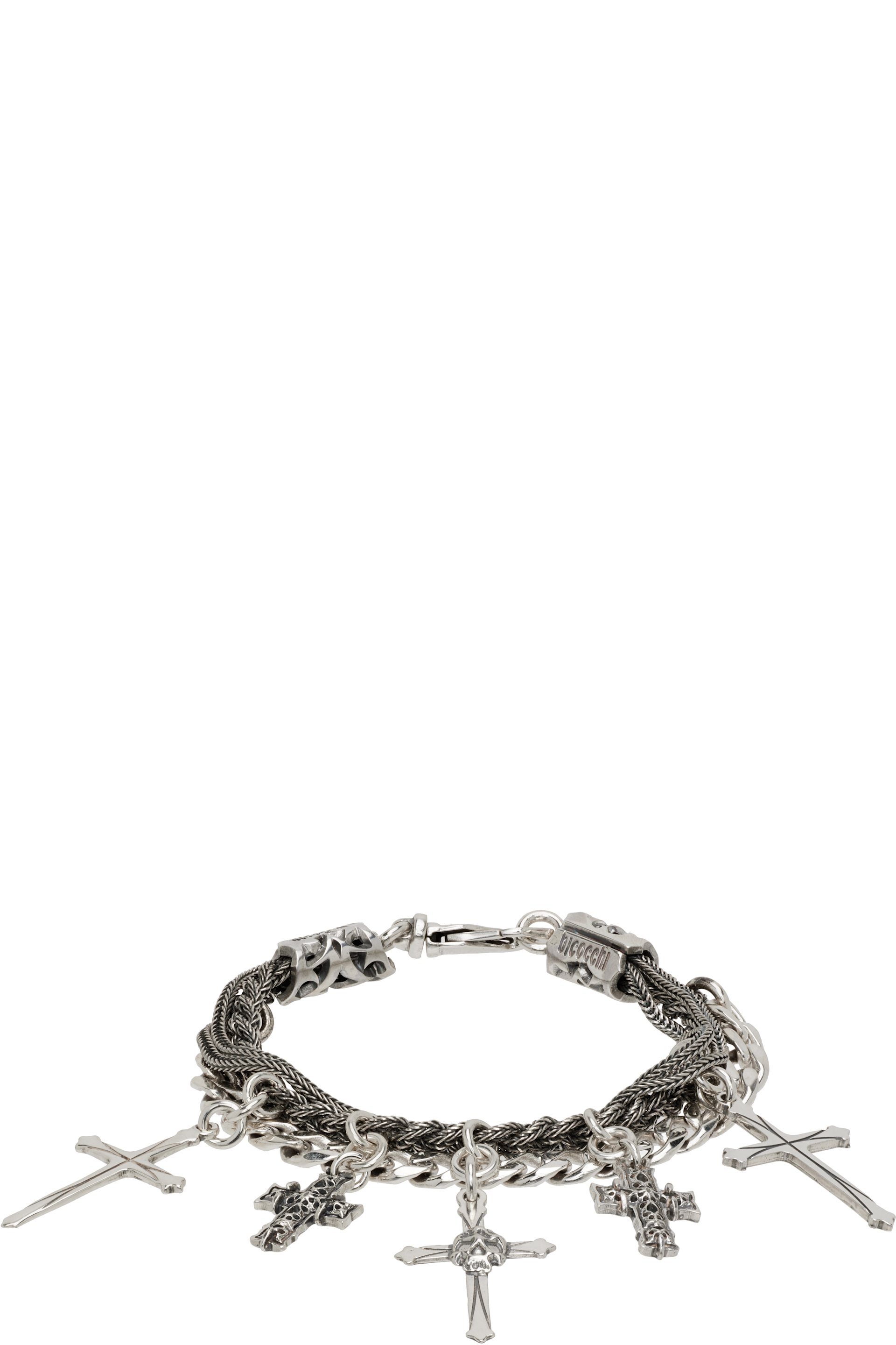 Gothic Cross Charm Bracelet by Emanuele Bicocchi on Sale