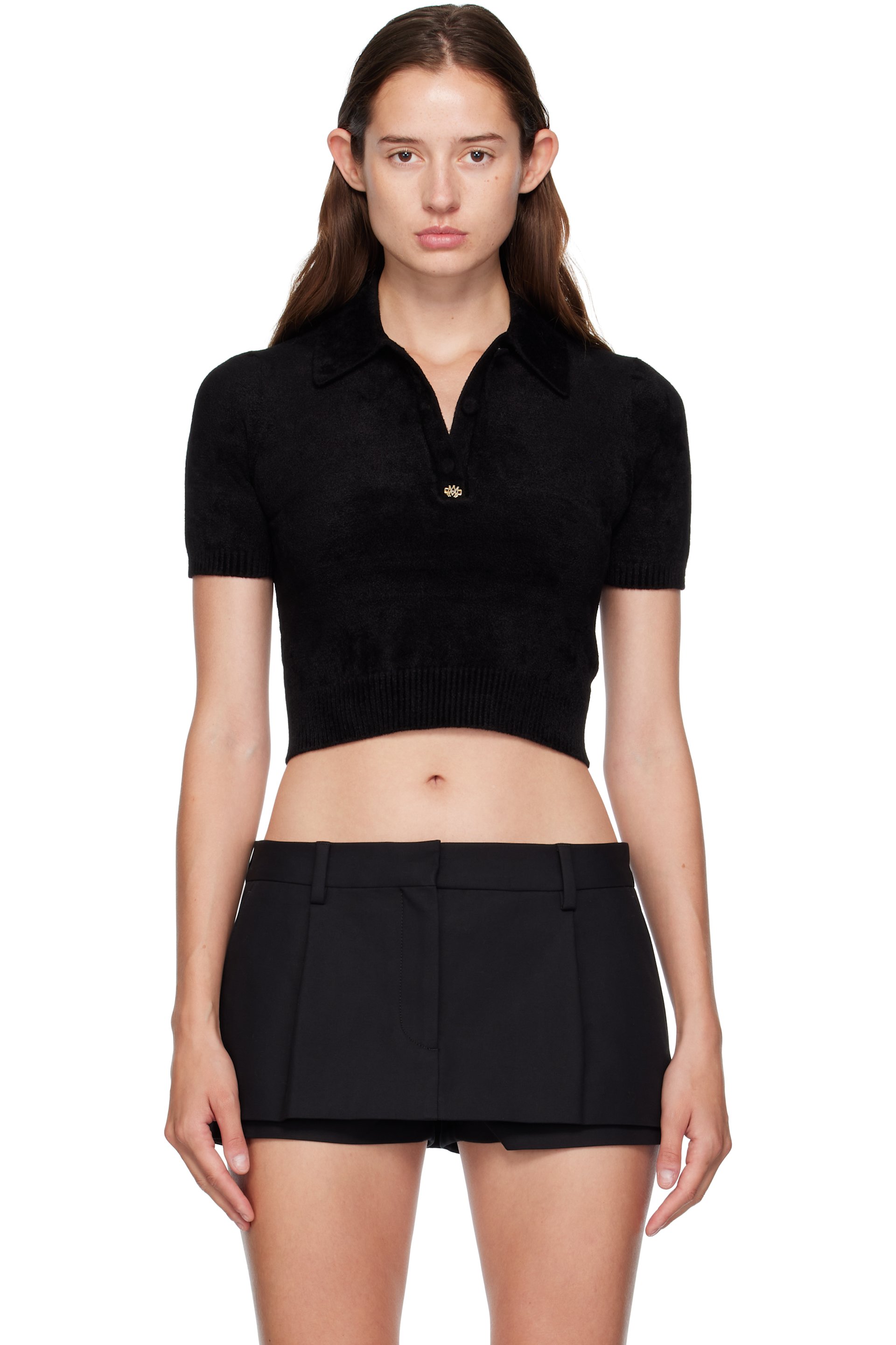 AMIRI - Polo noir en velventine