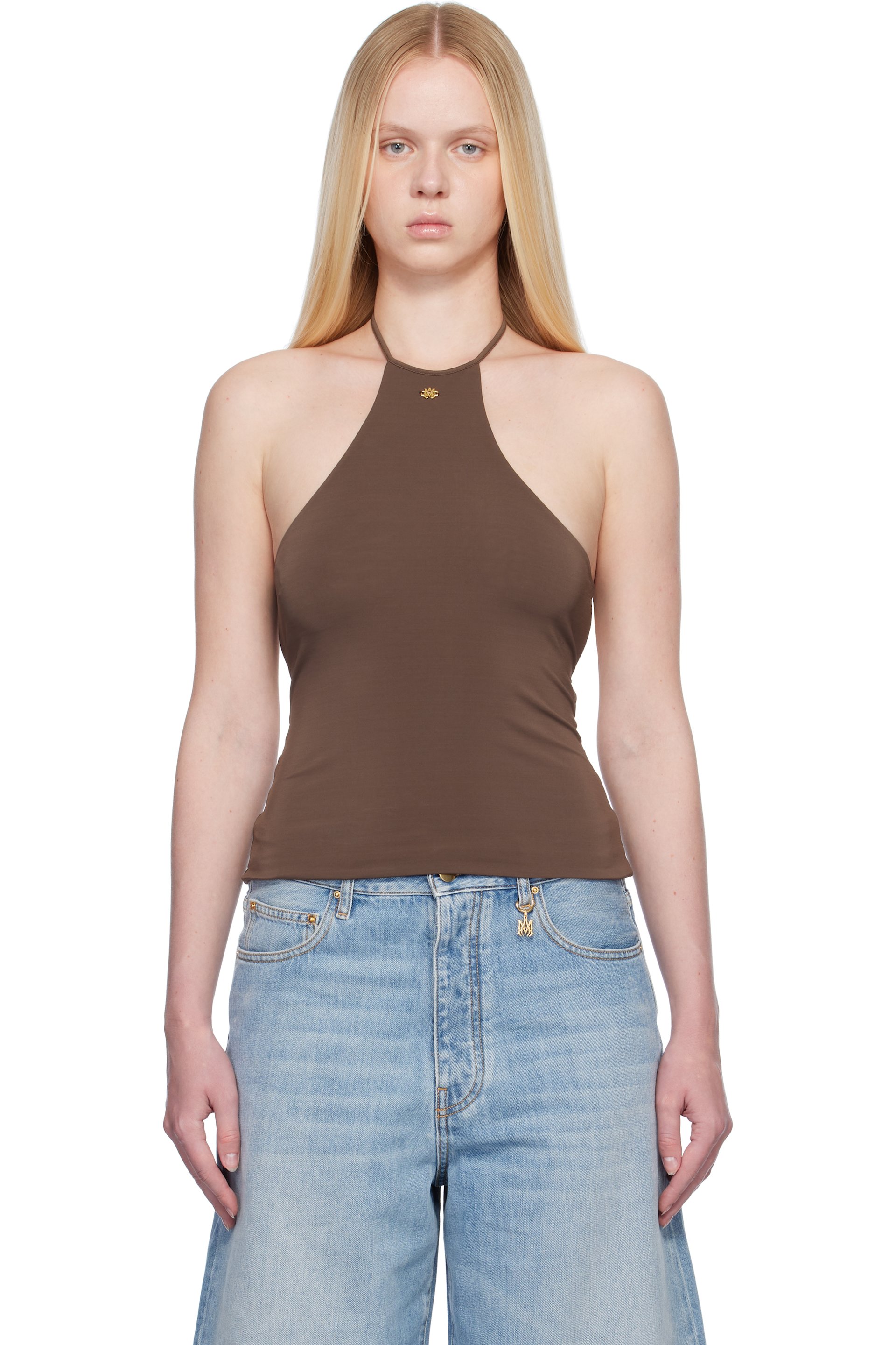 AMIRI - Haut brun à corsage bain de soleil