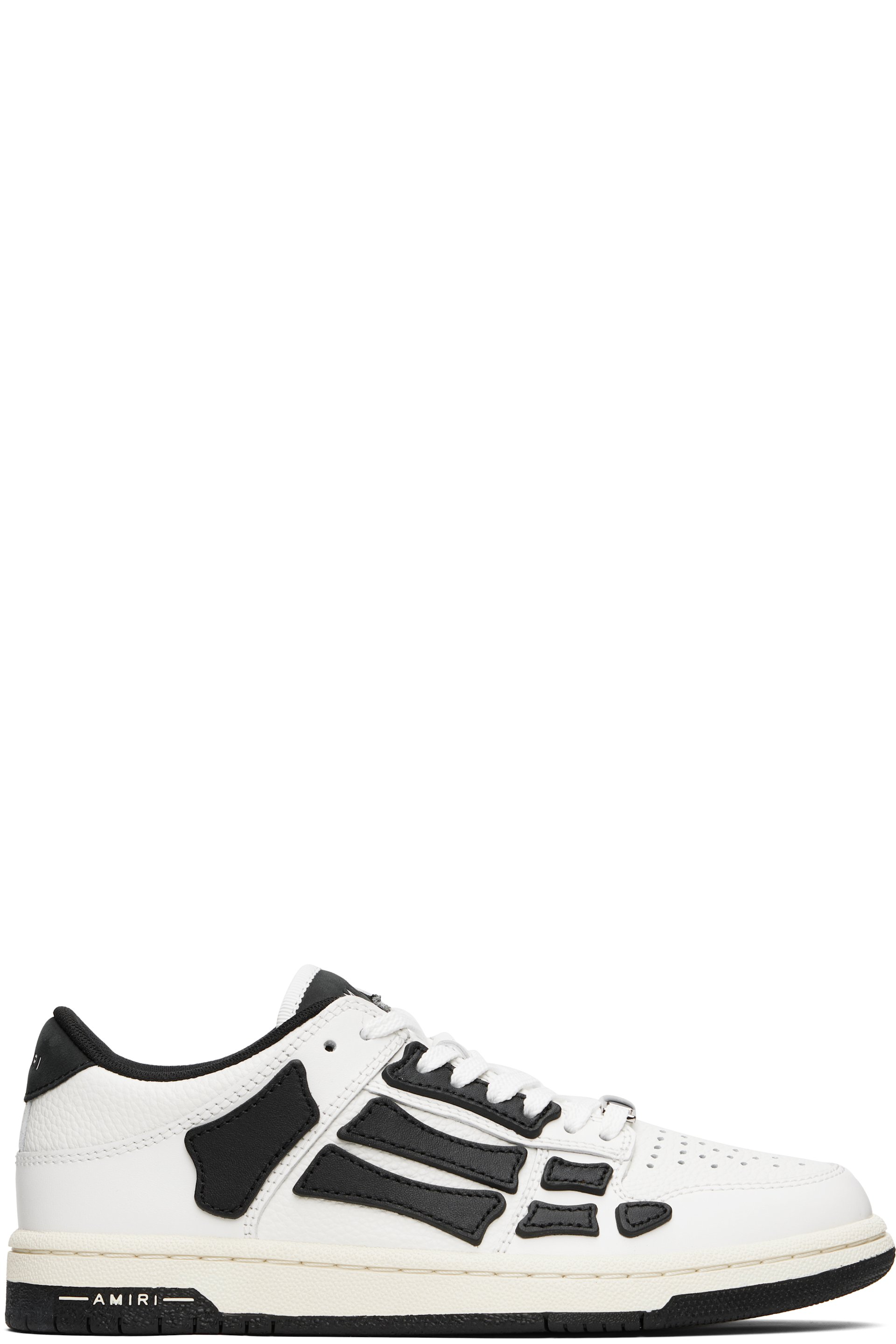 AMIRI - Baskets basses noir et blanc à appliqués Skel Top - Core
