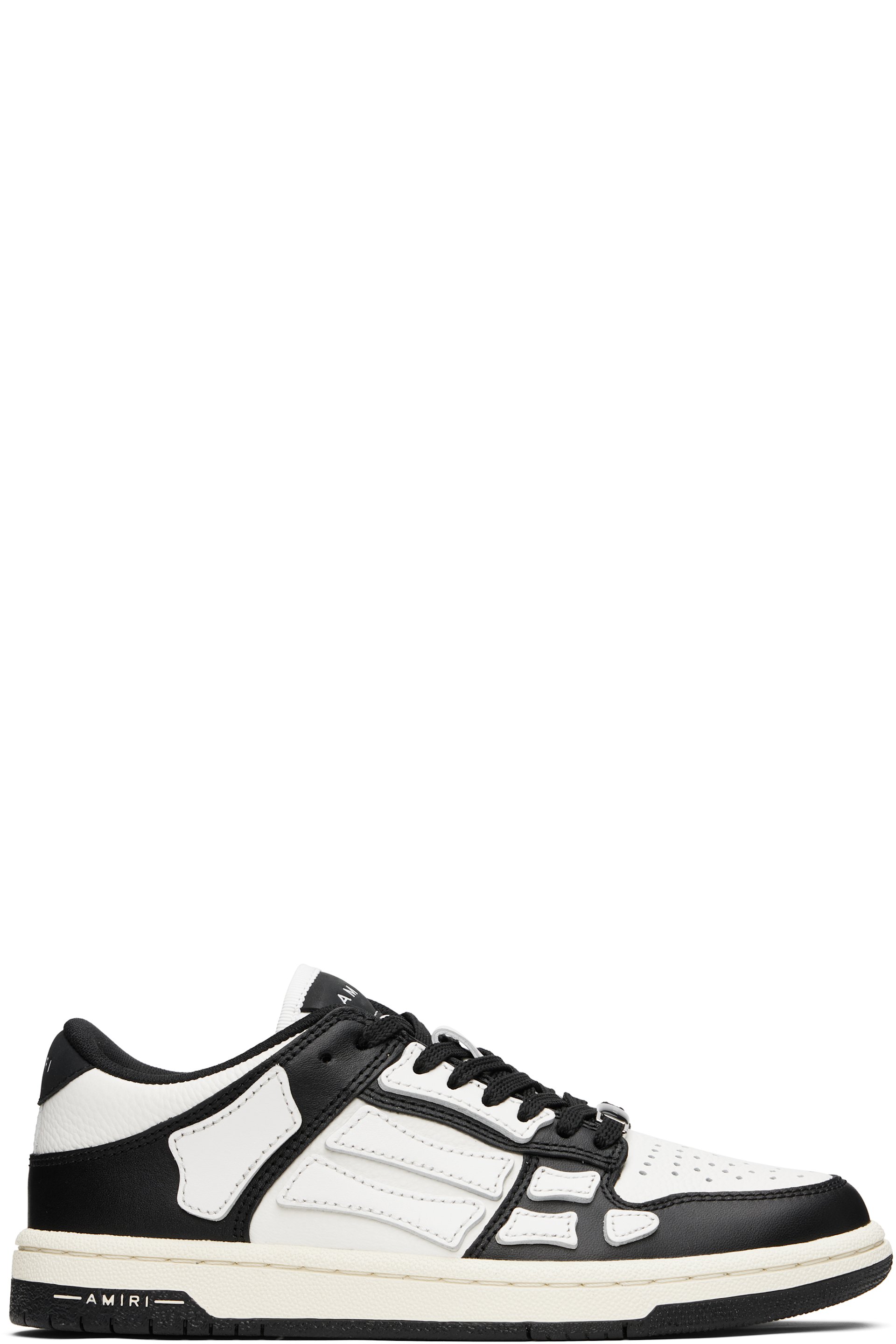 AMIRI - Baskets basses noir et blanc à appliqués Skel Top - Core