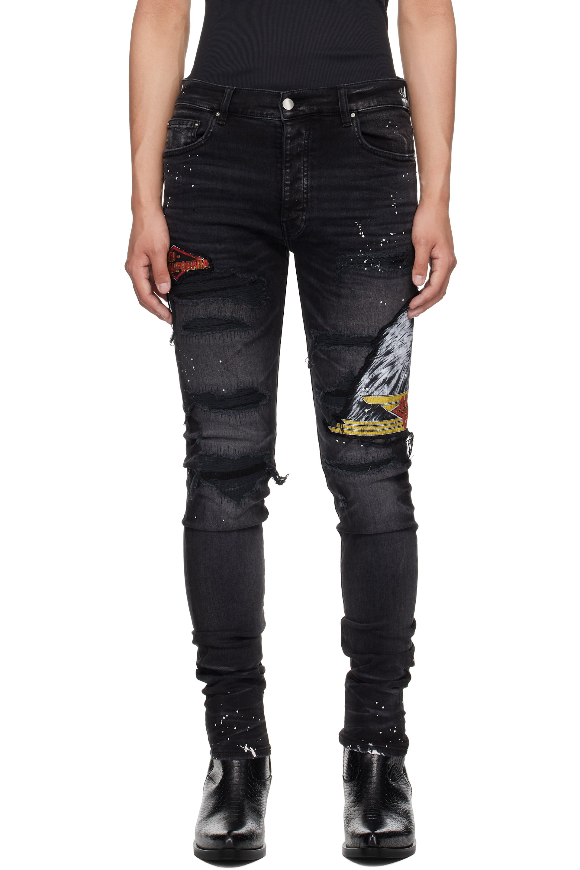 AMIRI - Black MA Cement Thrasher Skinny Jeans