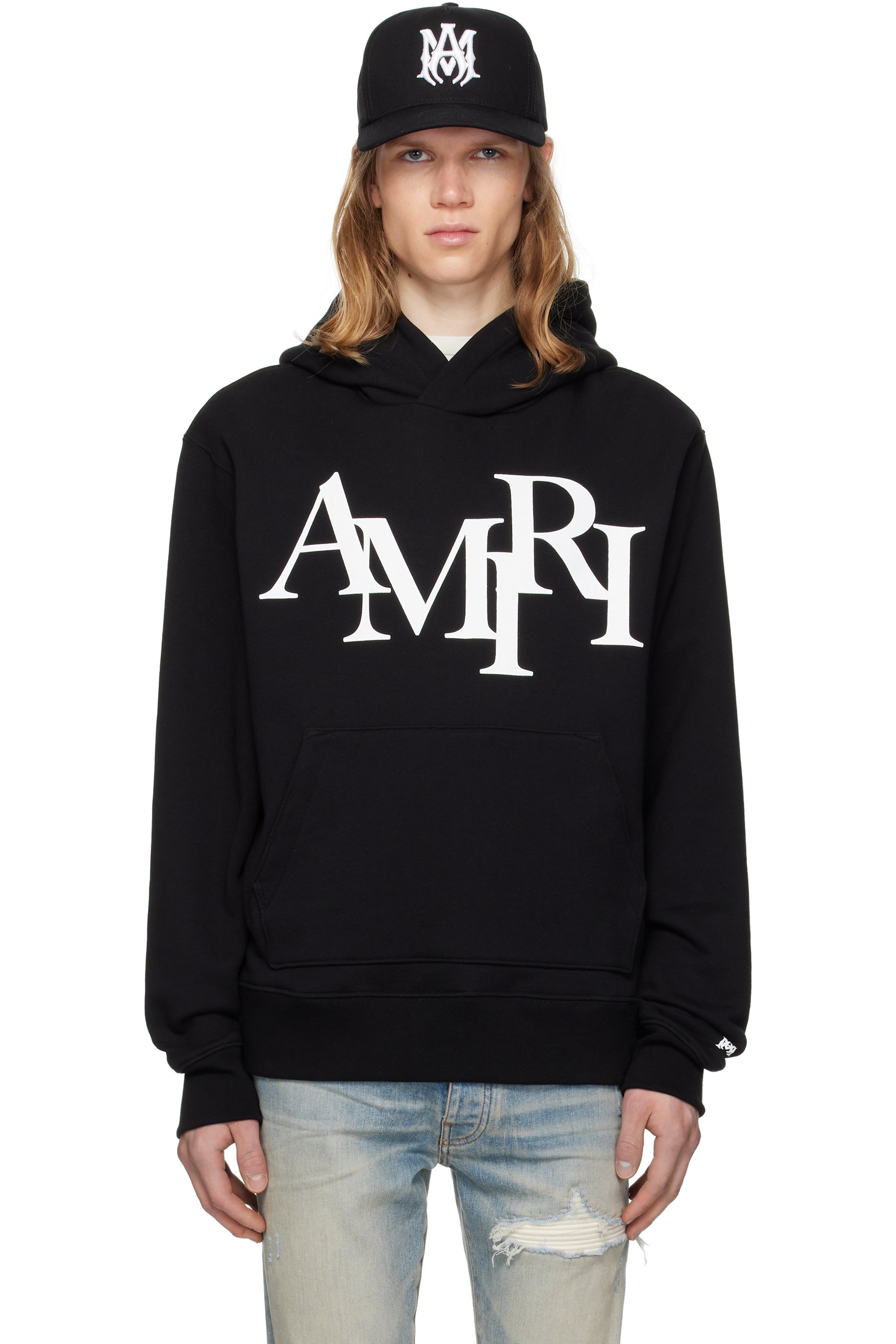 AMIRI - Black 'AMIRI' Staggered Hoodie