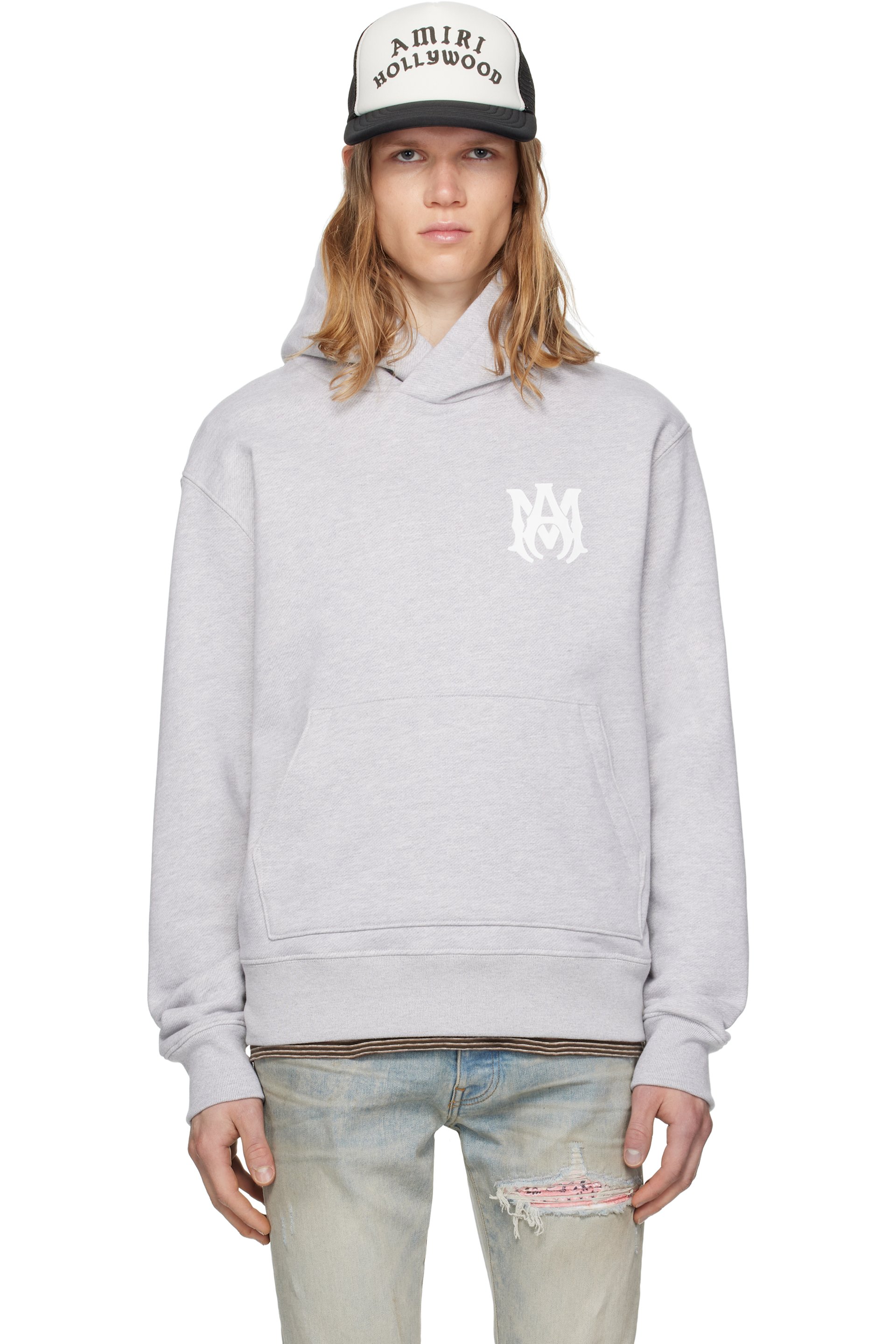 AMIRI - Gray MA Core Logo Hoodie