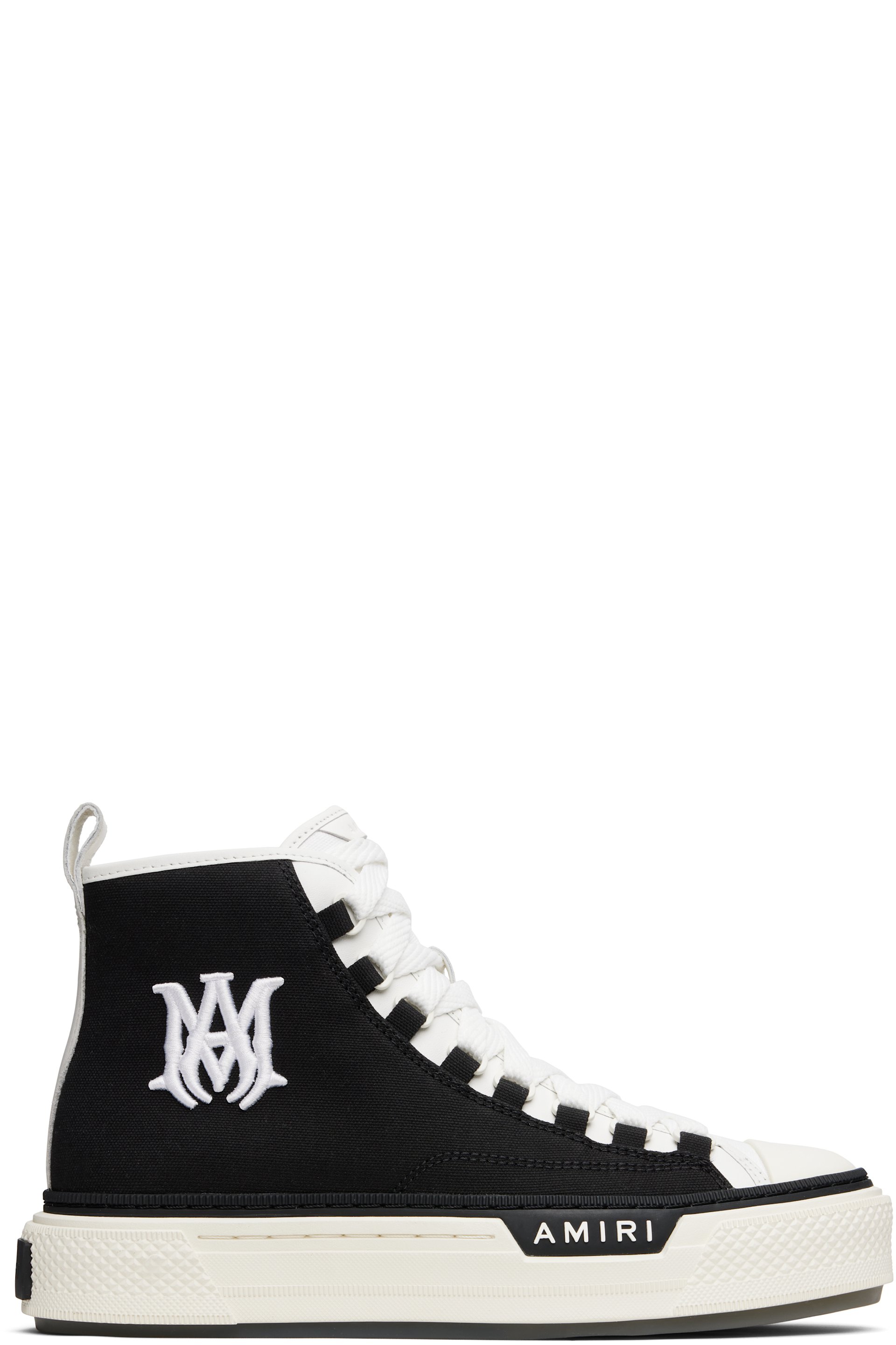 AMIRI - Baskets de court montantes noir et blanc à monogramme