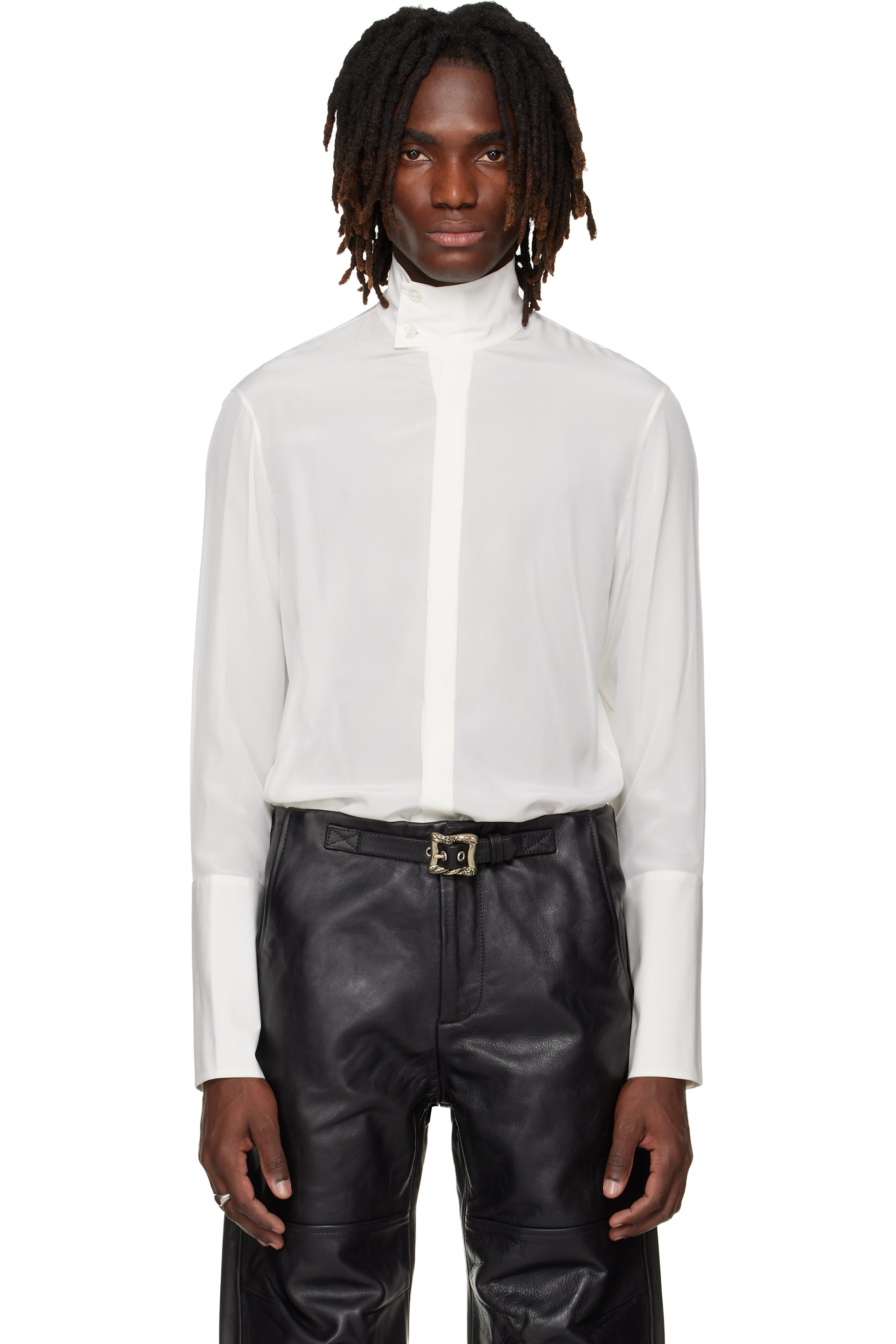 Enfants Riches Déprimés - White Kissing Button Cuff Napoleon Soiree Shirt