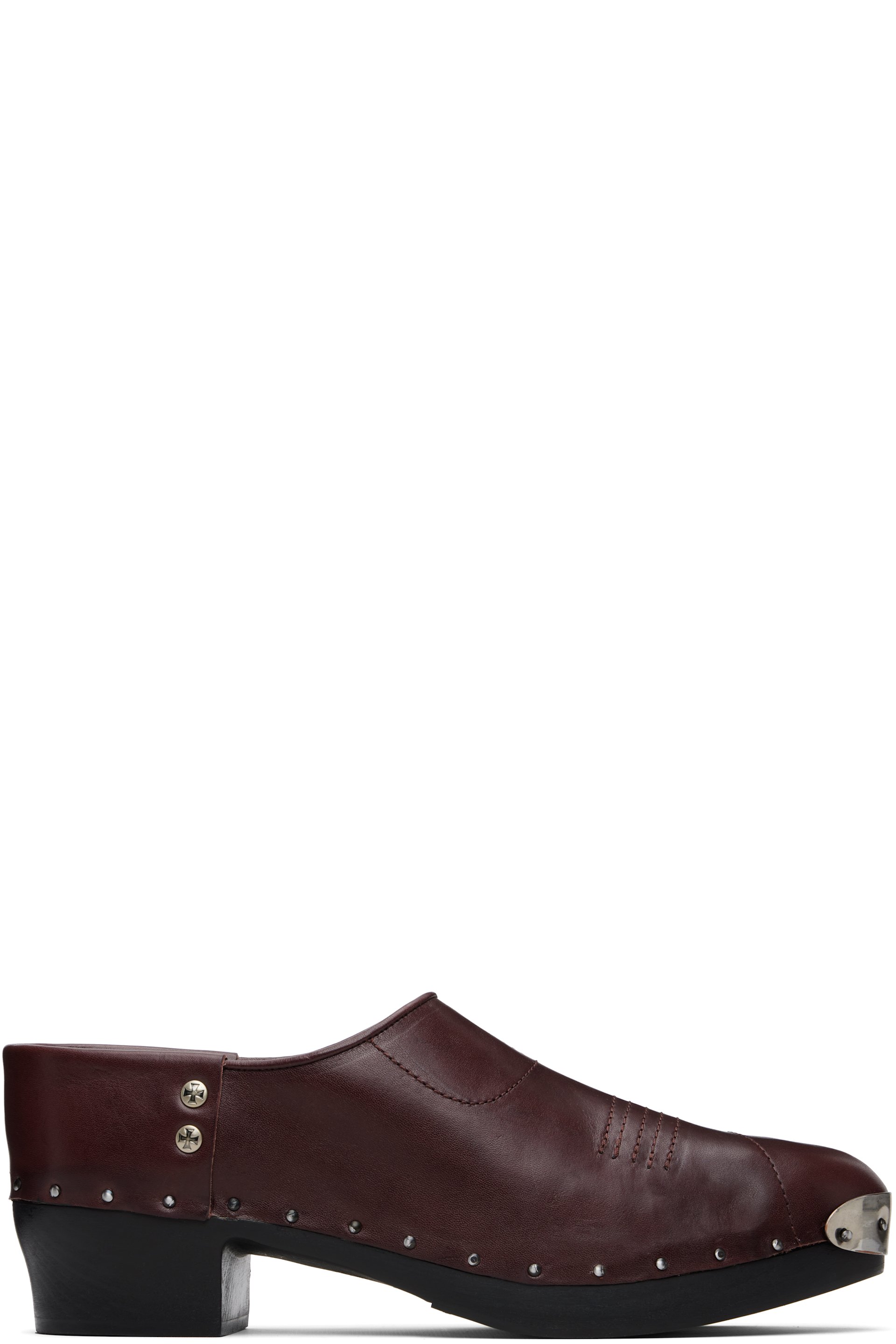 Enfants Riches Déprimés - Burgundy Metal Hardware Clogs