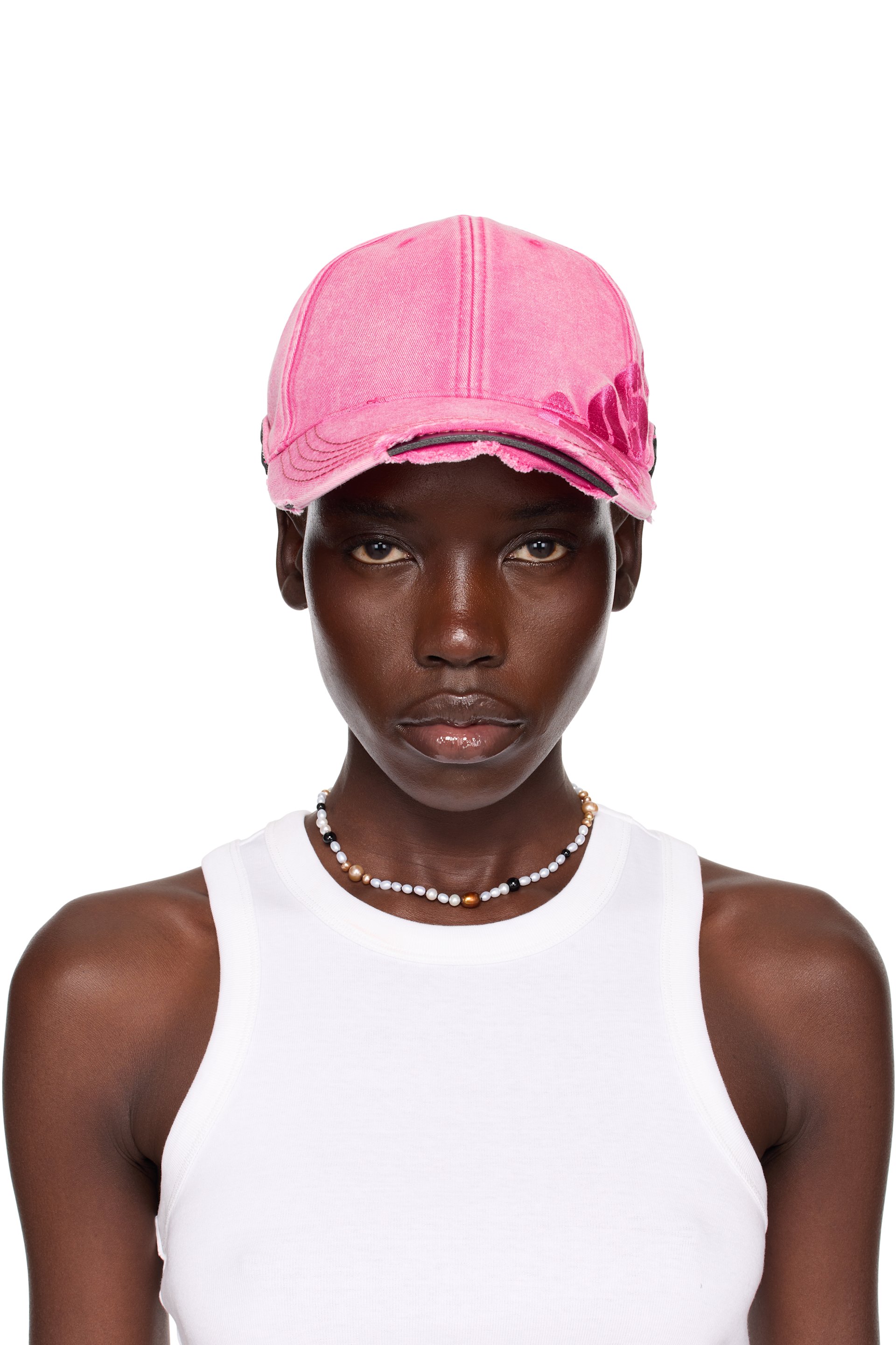 Martine Rose - SSENSE Exclusive Pink Roll Back Cap
