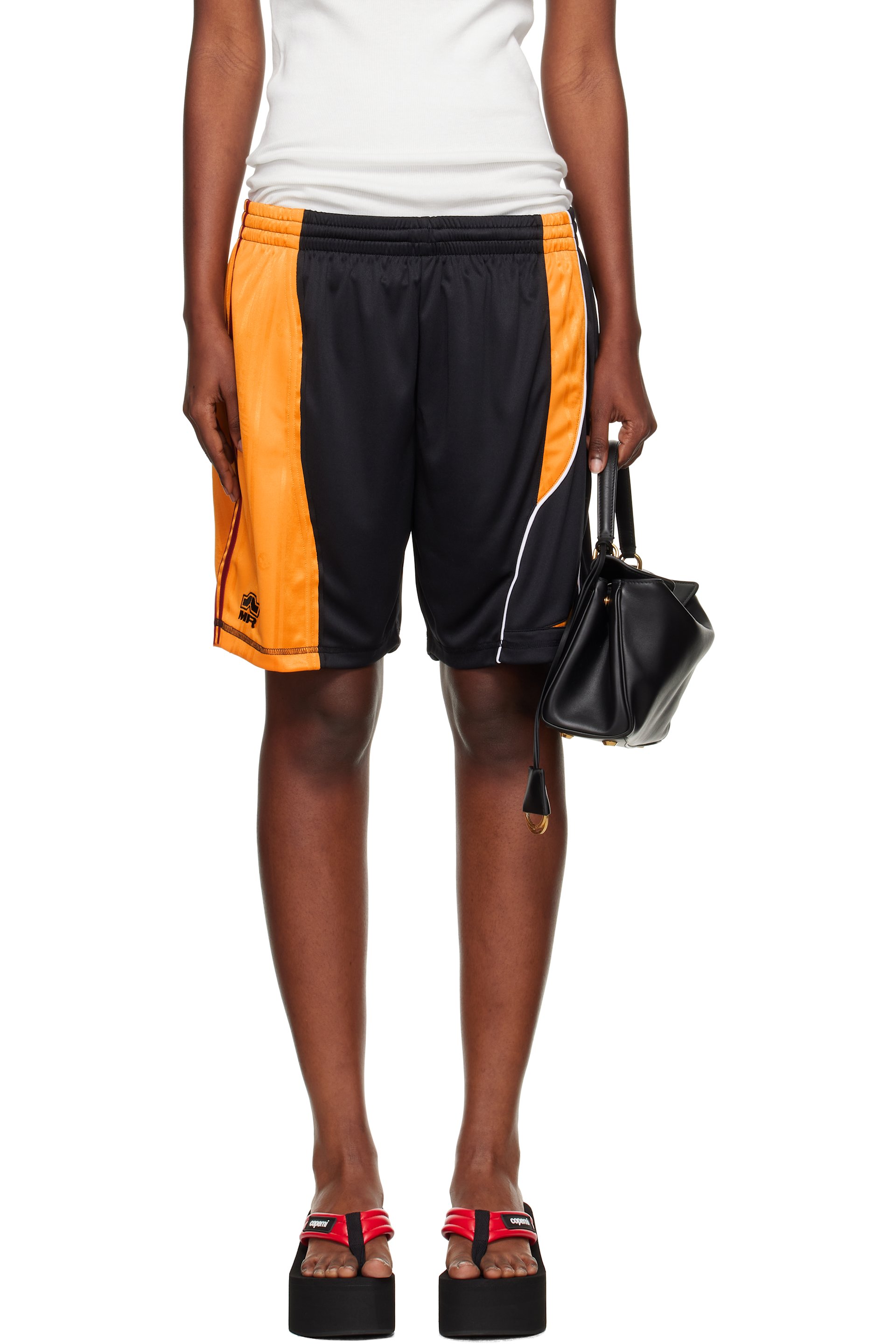 Martine Rose - Black & Yellow Collage Football Shorts