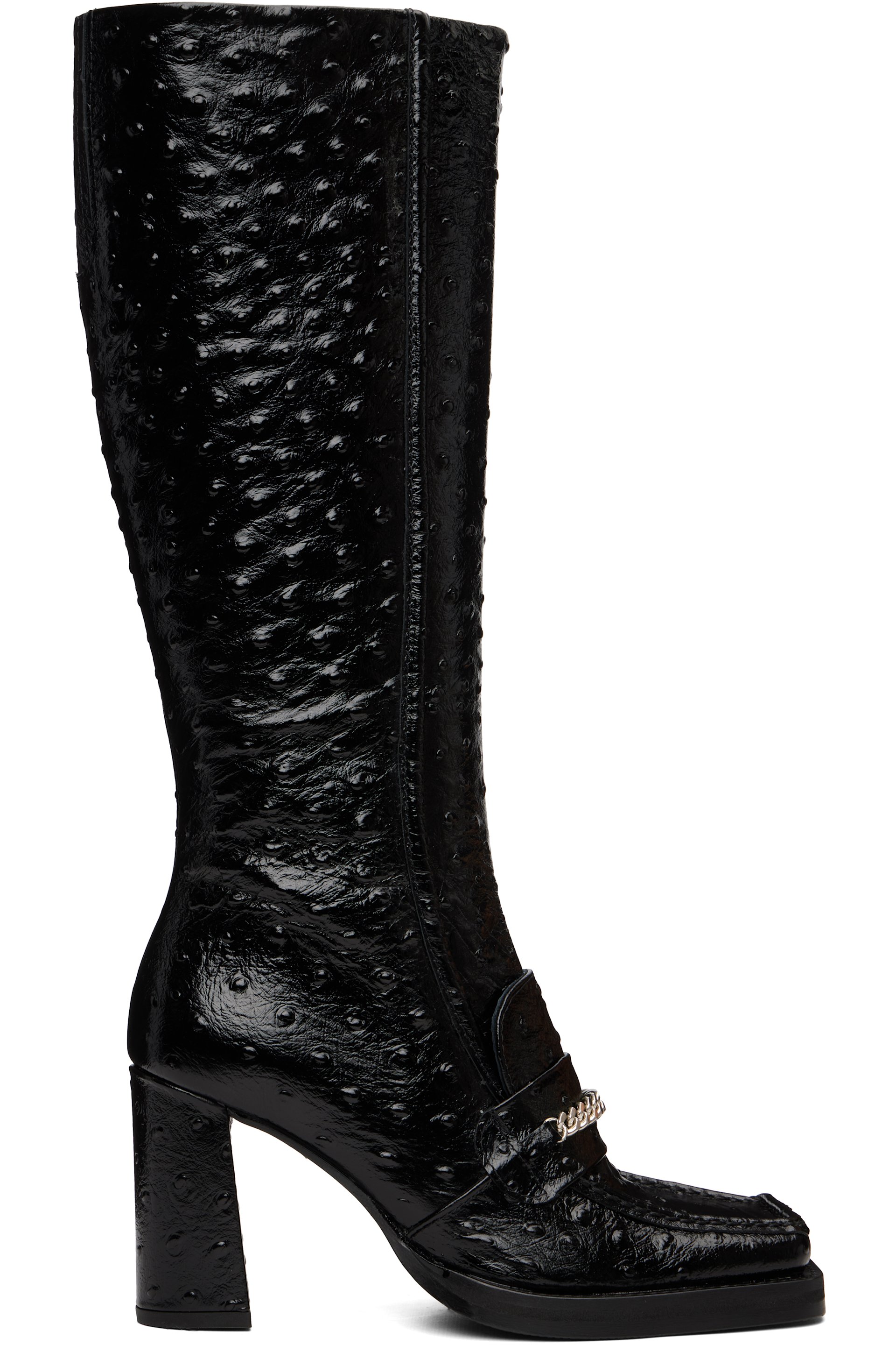 Martine Rose - Black Square Toe Heel Tall Boots