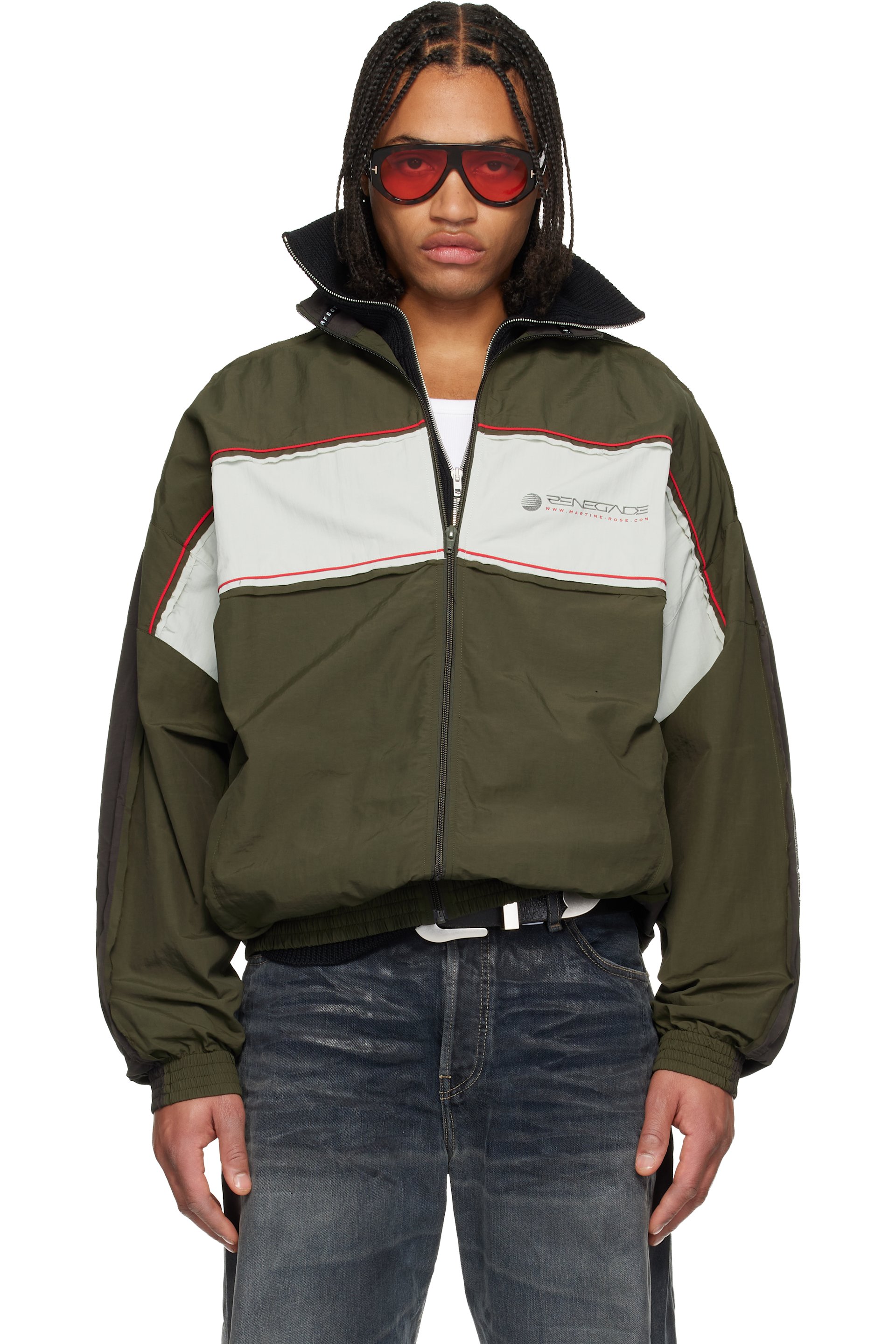 Martine Rose - Blouson de survêtement étagé kaki
