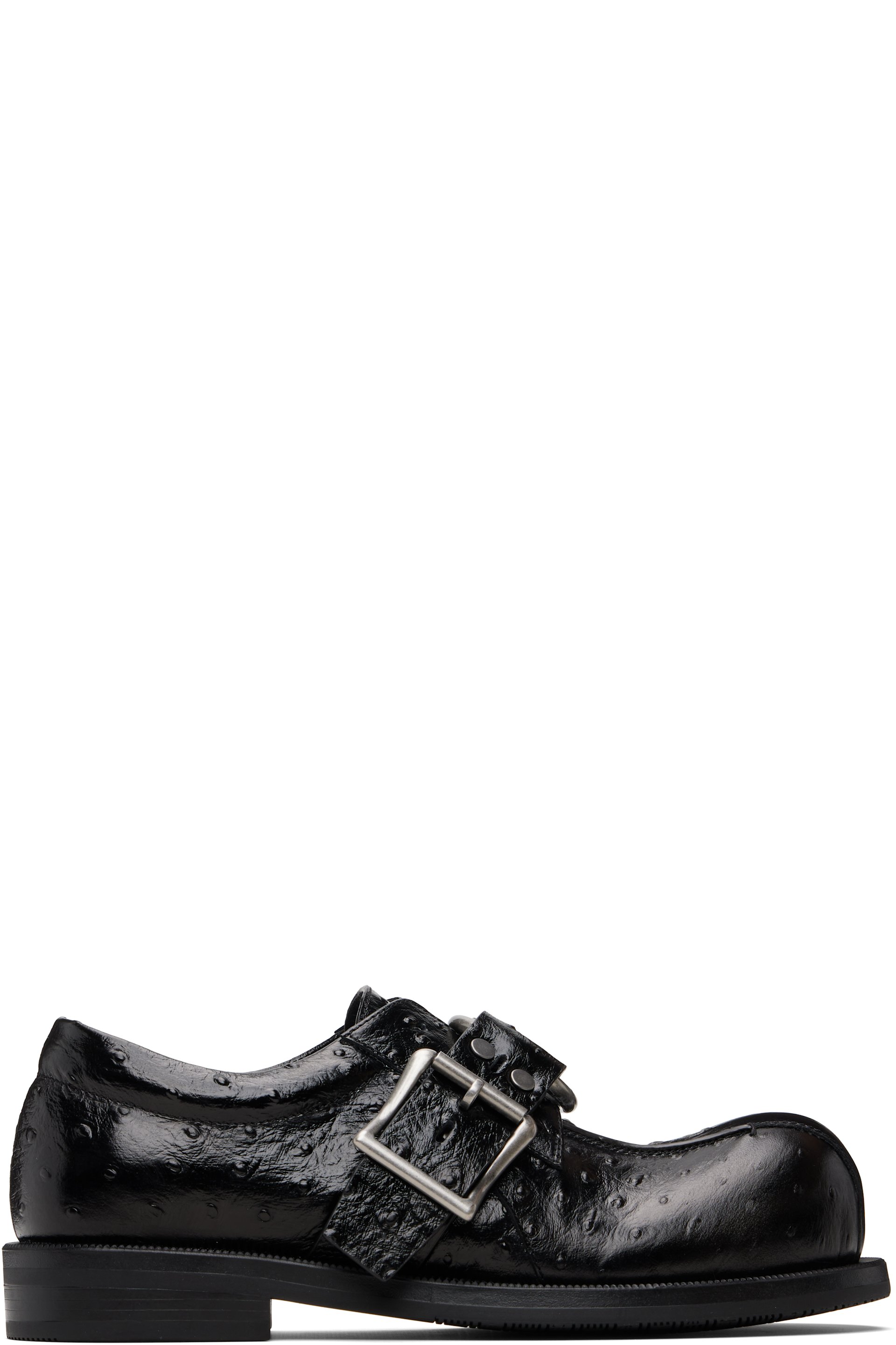 Martine Rose - Black O-Ring Bulb Toe Loafers