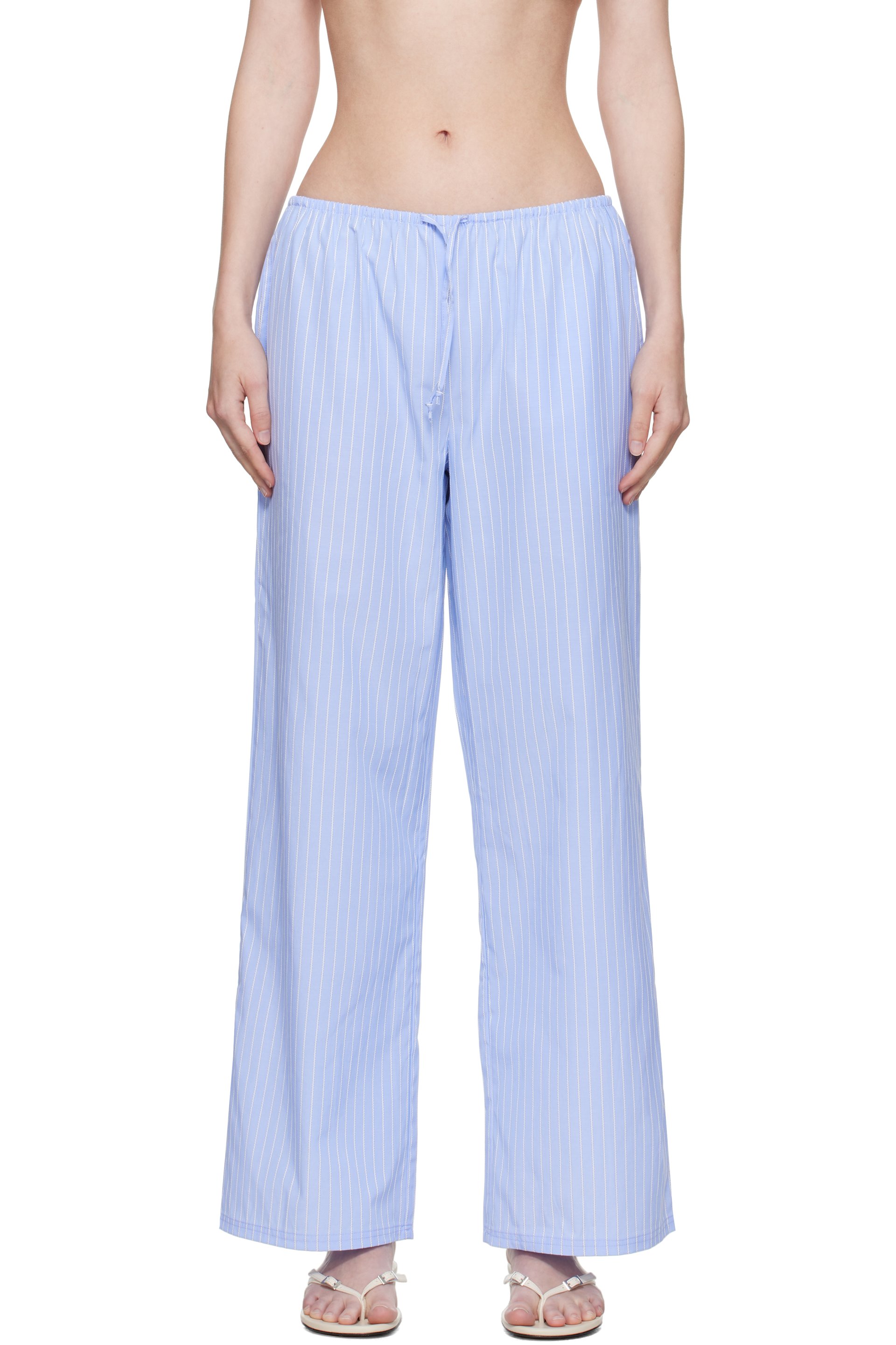 GUIZIO - Pantalon de détente bleu à rayures