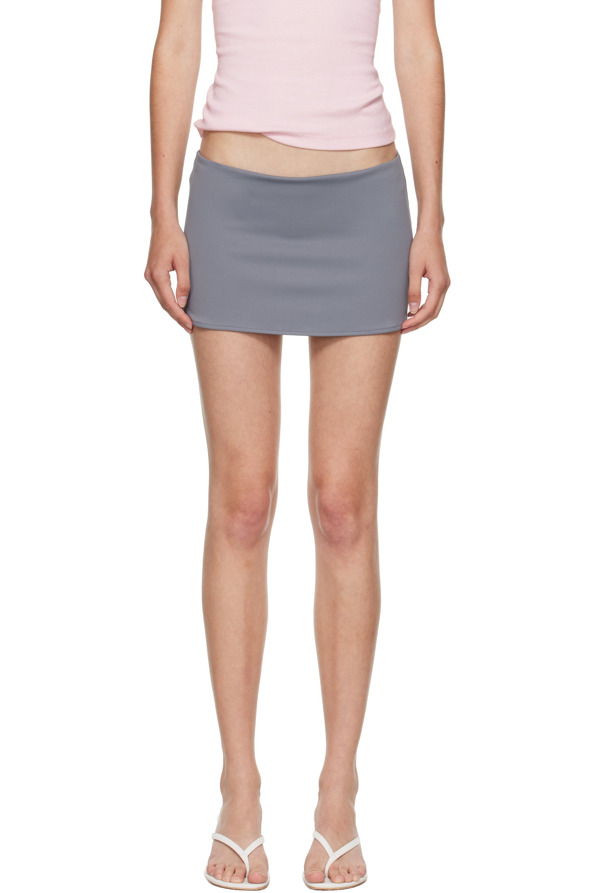GUIZIO - Minijupe grise en jersey extensible