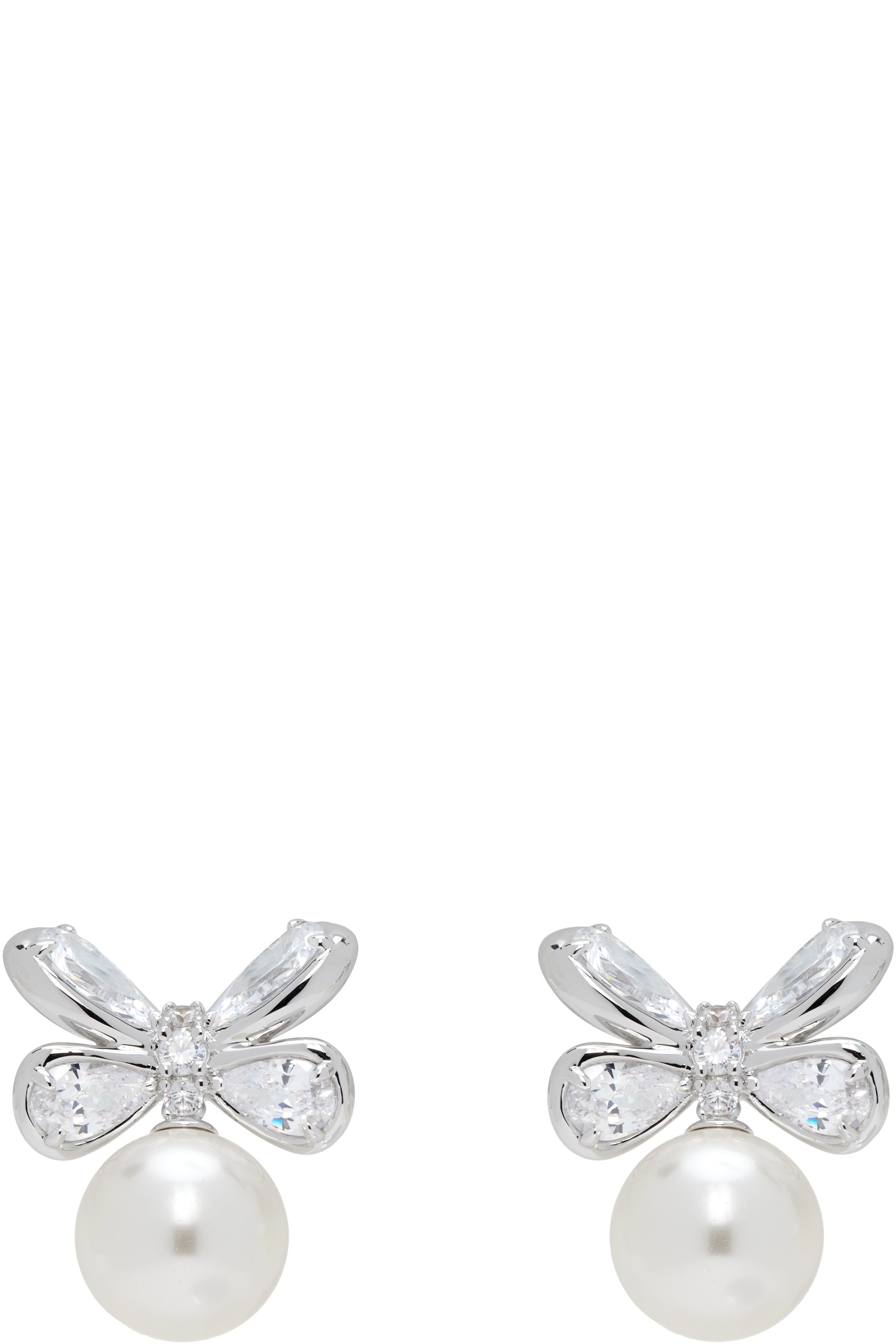 SHUSHU/TONG - Clous d'oreilles à perle artificielle et à ornement de papillon édition YVMIN