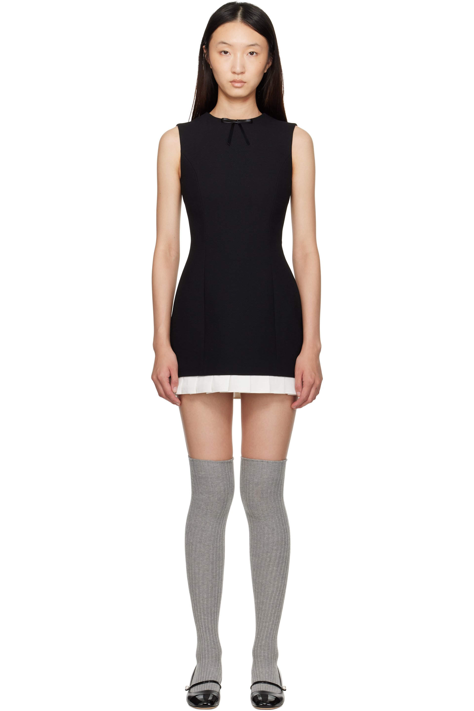 SHUSHU/TONG - Robe courte ajustée sans manches noire