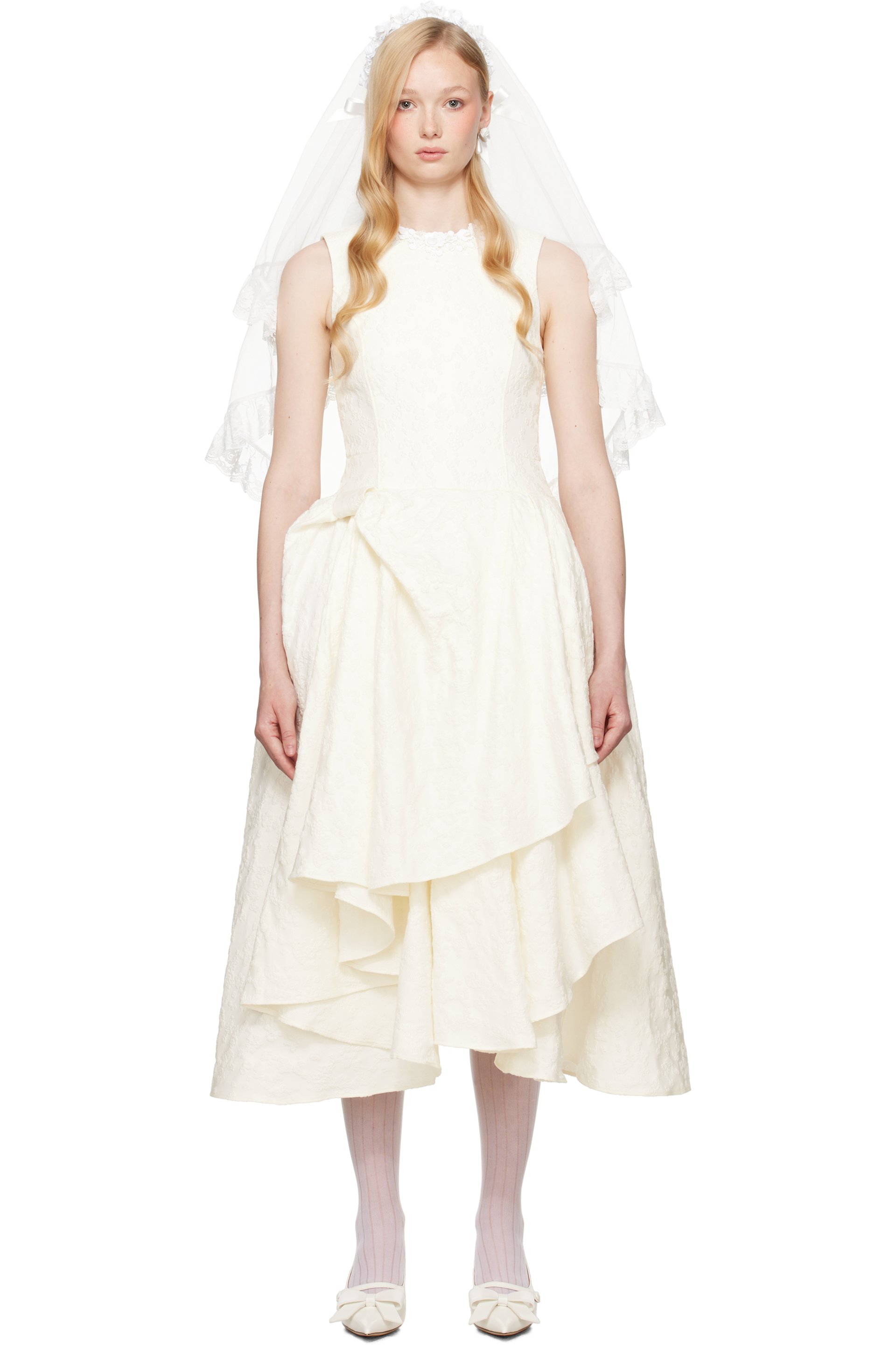 SHUSHU/TONG - Robe midi à ourlet asymétrique exclusive à SSENSE - Mariage