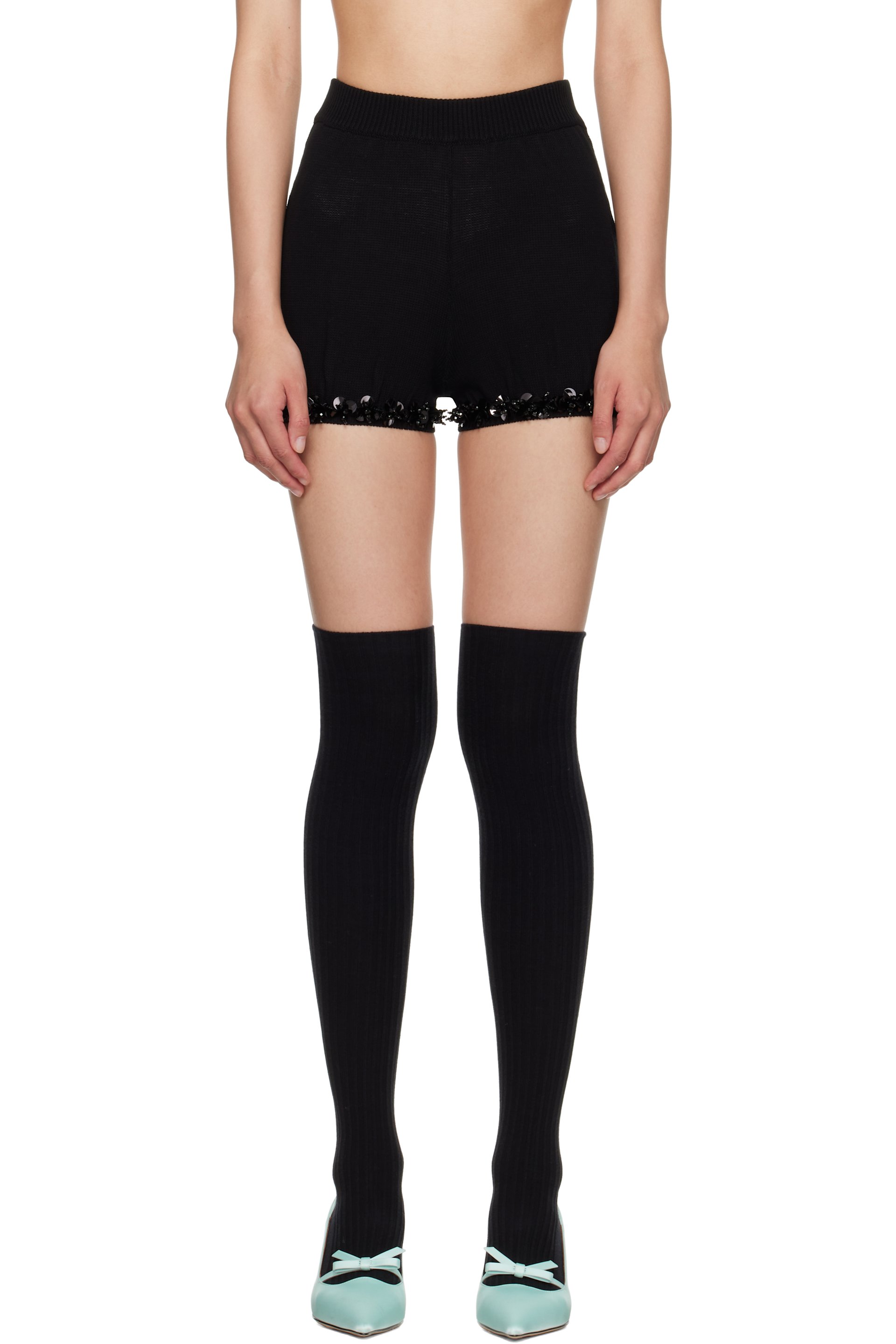 SHUSHU/TONG - Short noir en tricot