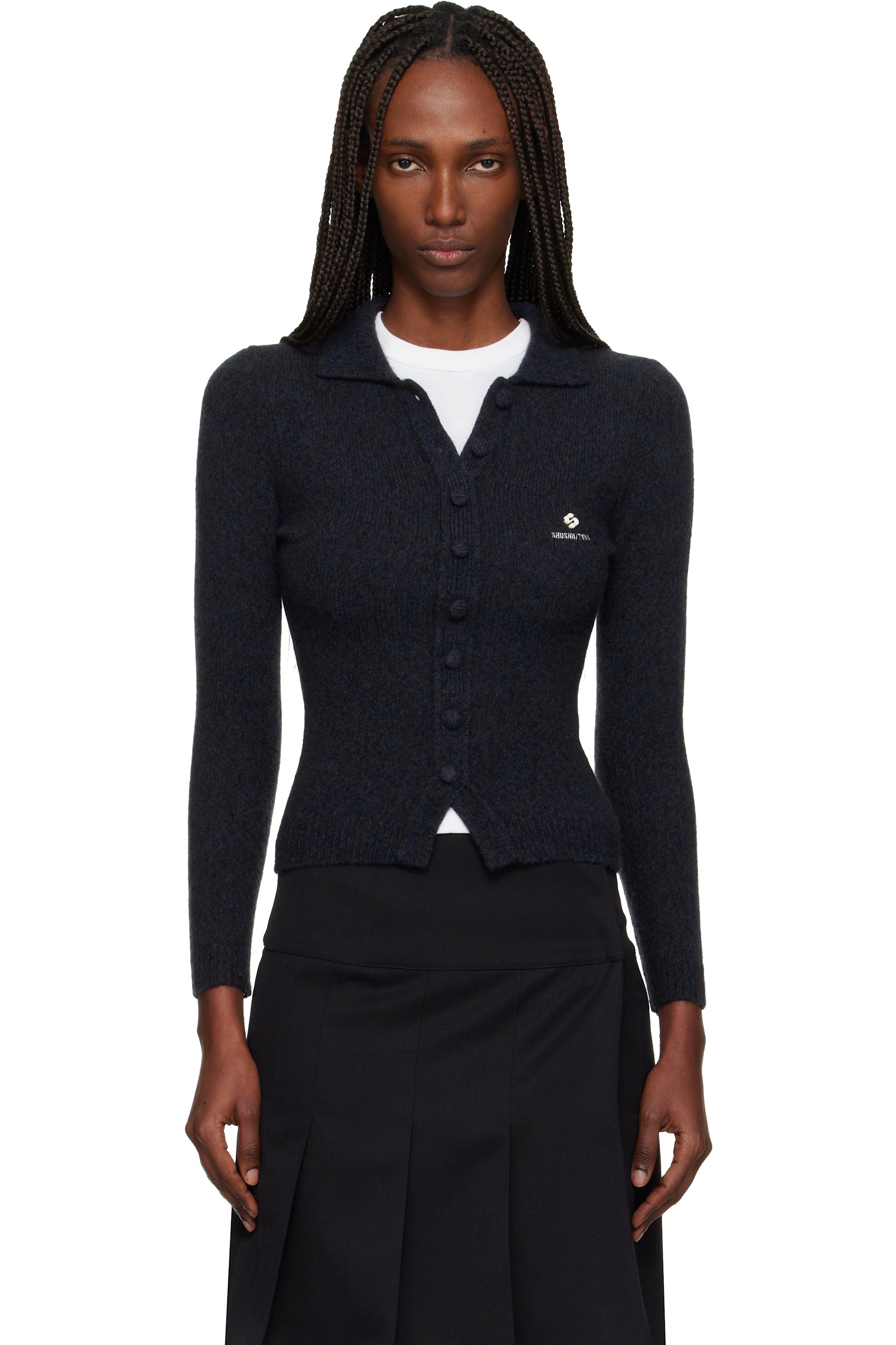 SHUSHU/TONG - Cardigan ajusté bleu marine