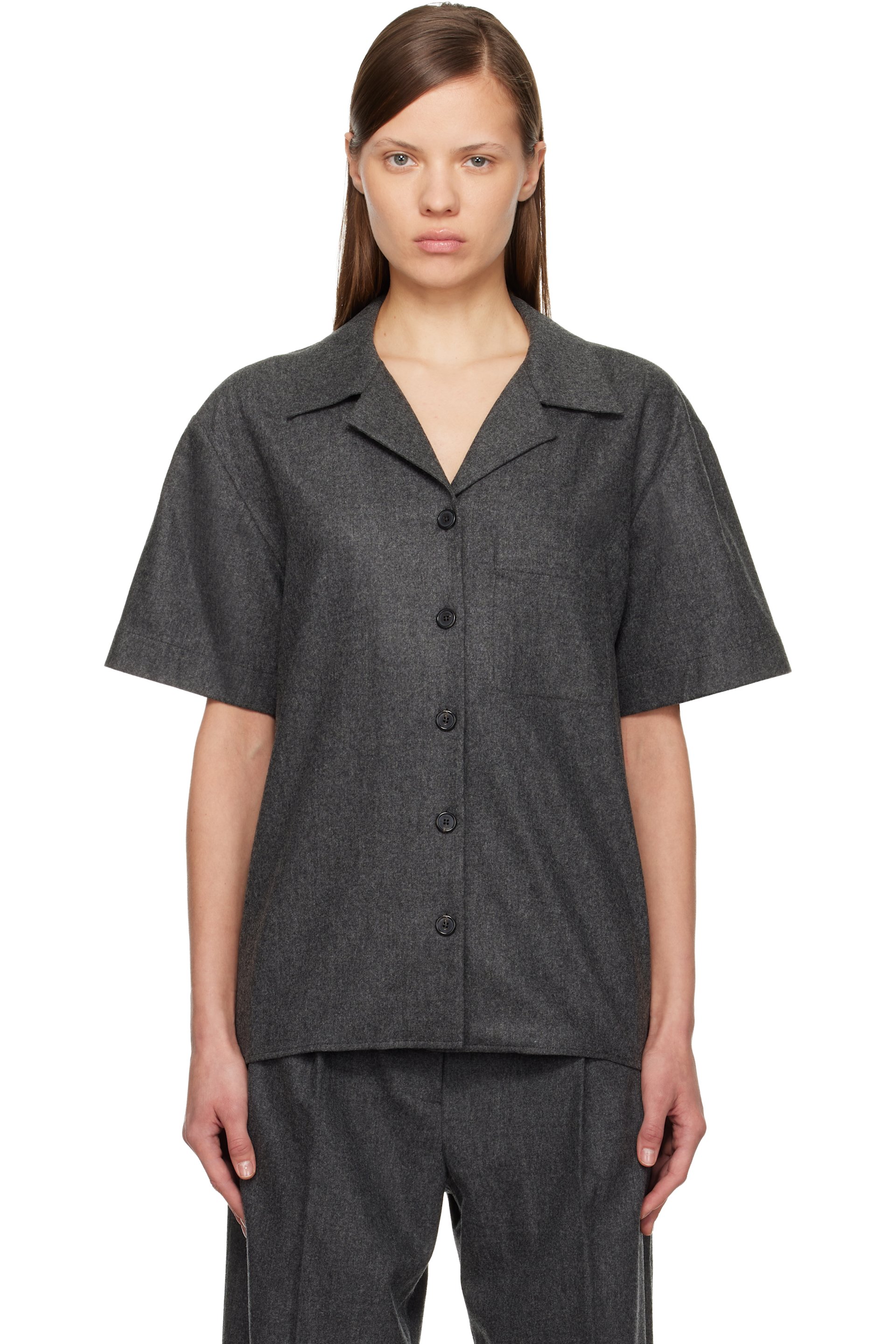 KHAITE - Chemise Riordan gris