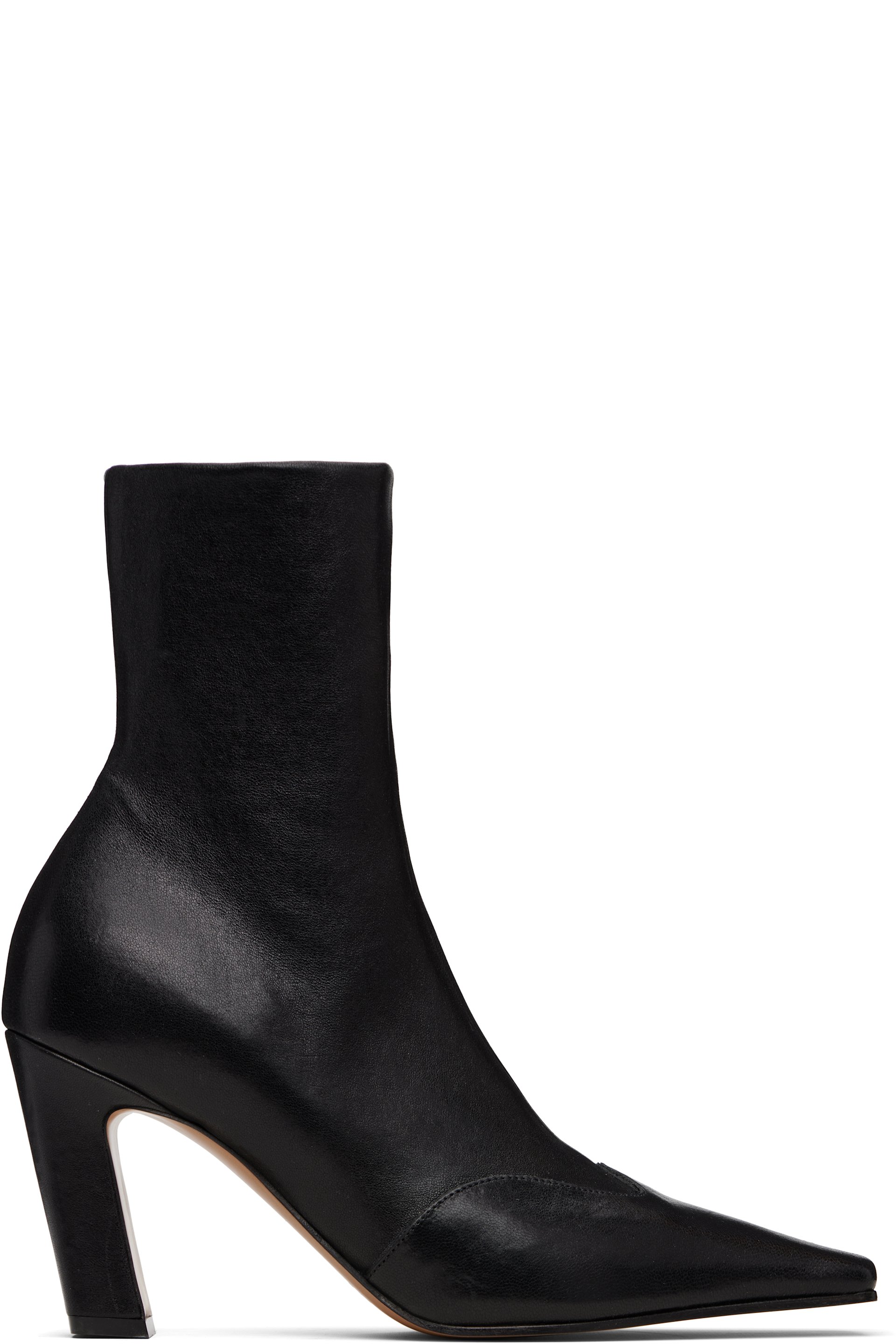 KHAITE - Bottes à talon Nevada noires en cuir extensible