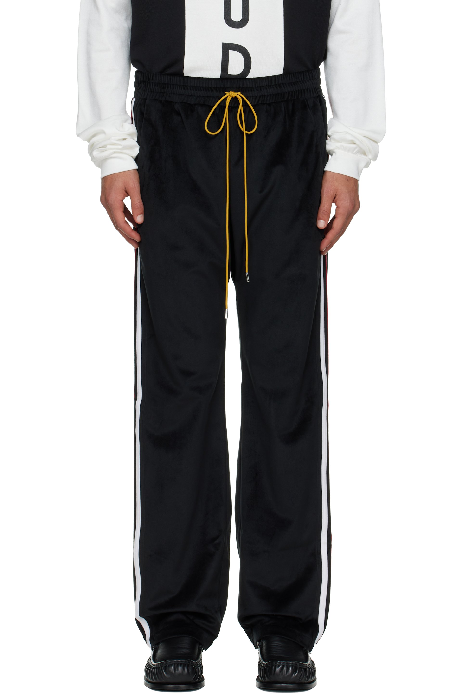 Rhude - Pantalon de survêtement Mancino noir en velventine