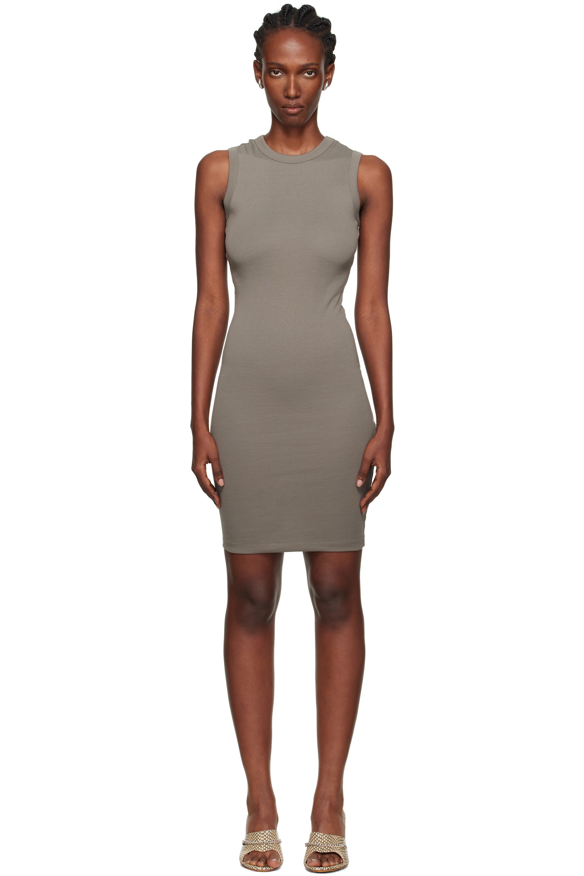 FLORE FLORE - Robe midi Esmé taupe