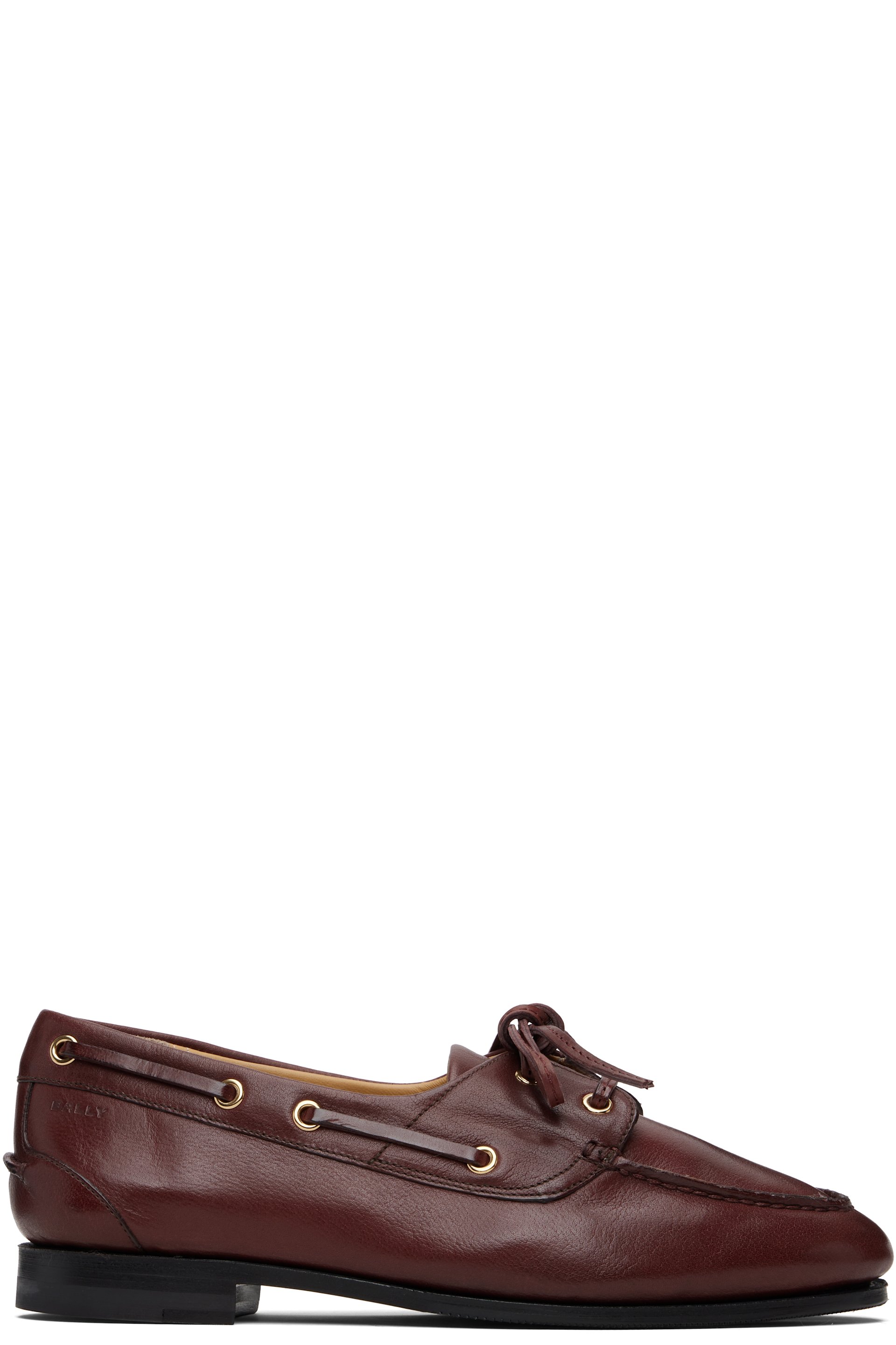 Burgundy Plume Loafers by Bally on Sale display picture 1