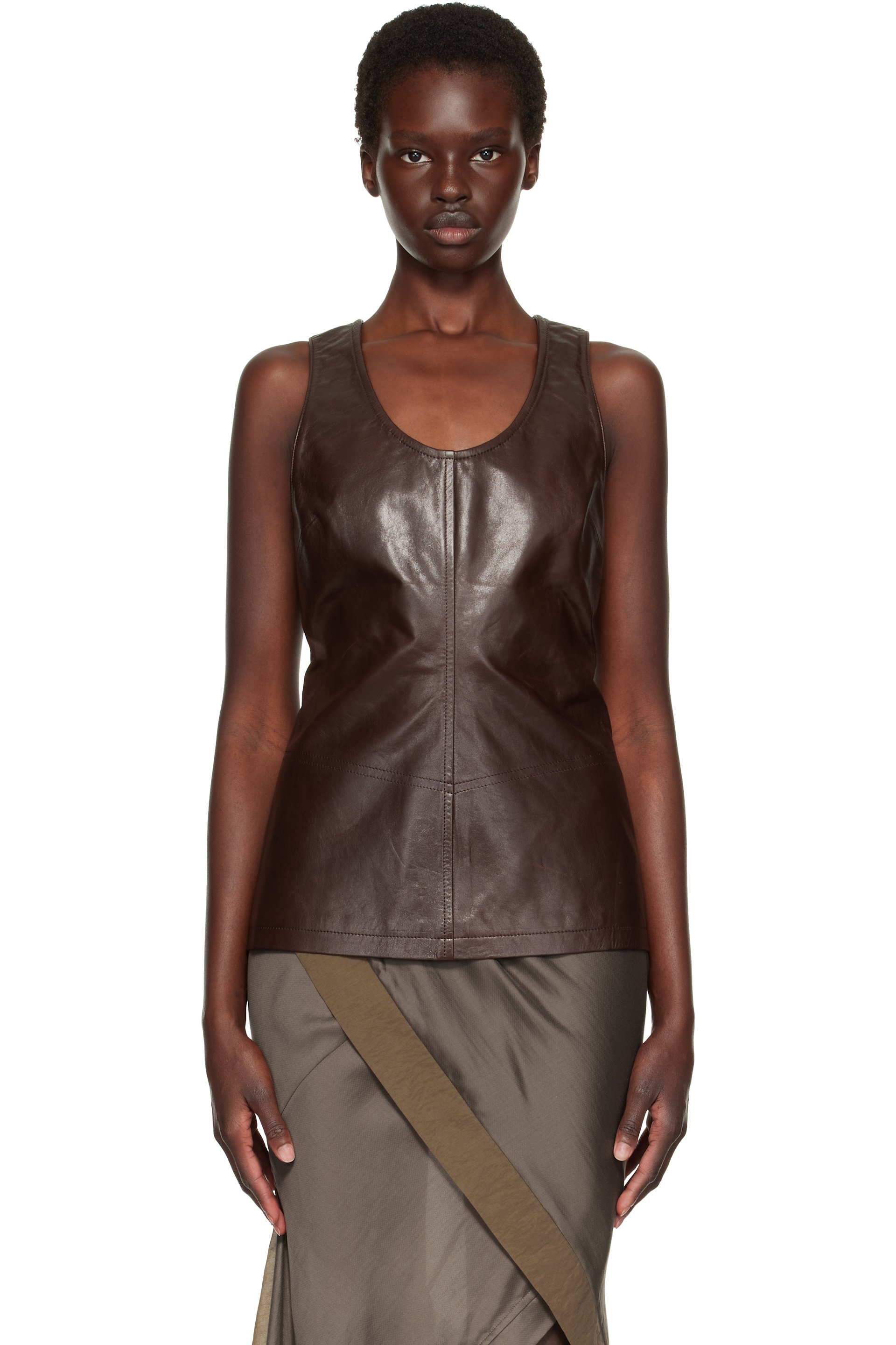 Entire Studios - Brown Leather Tank Top
