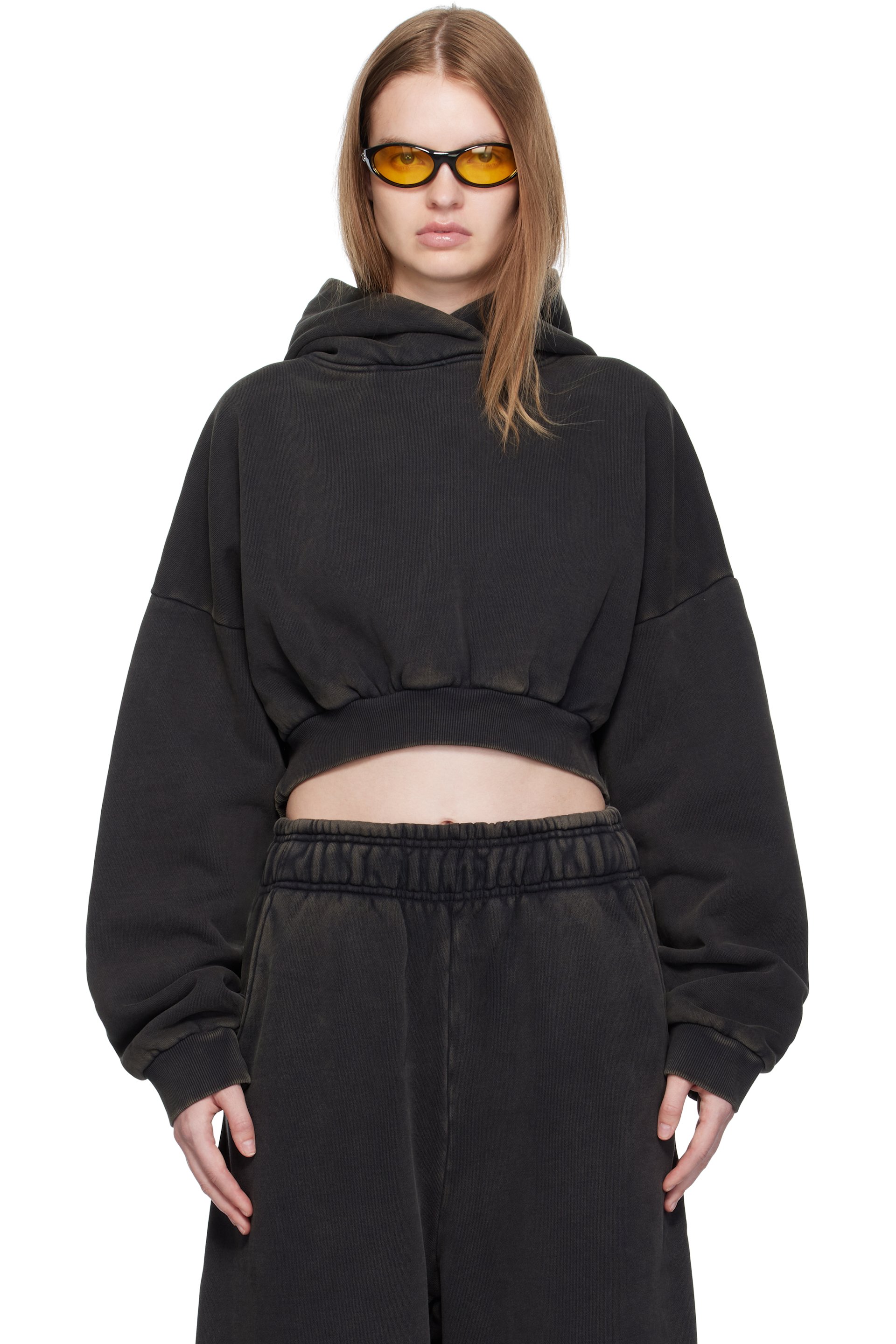 Entire Studios - Pull à capuche écourté épais noir