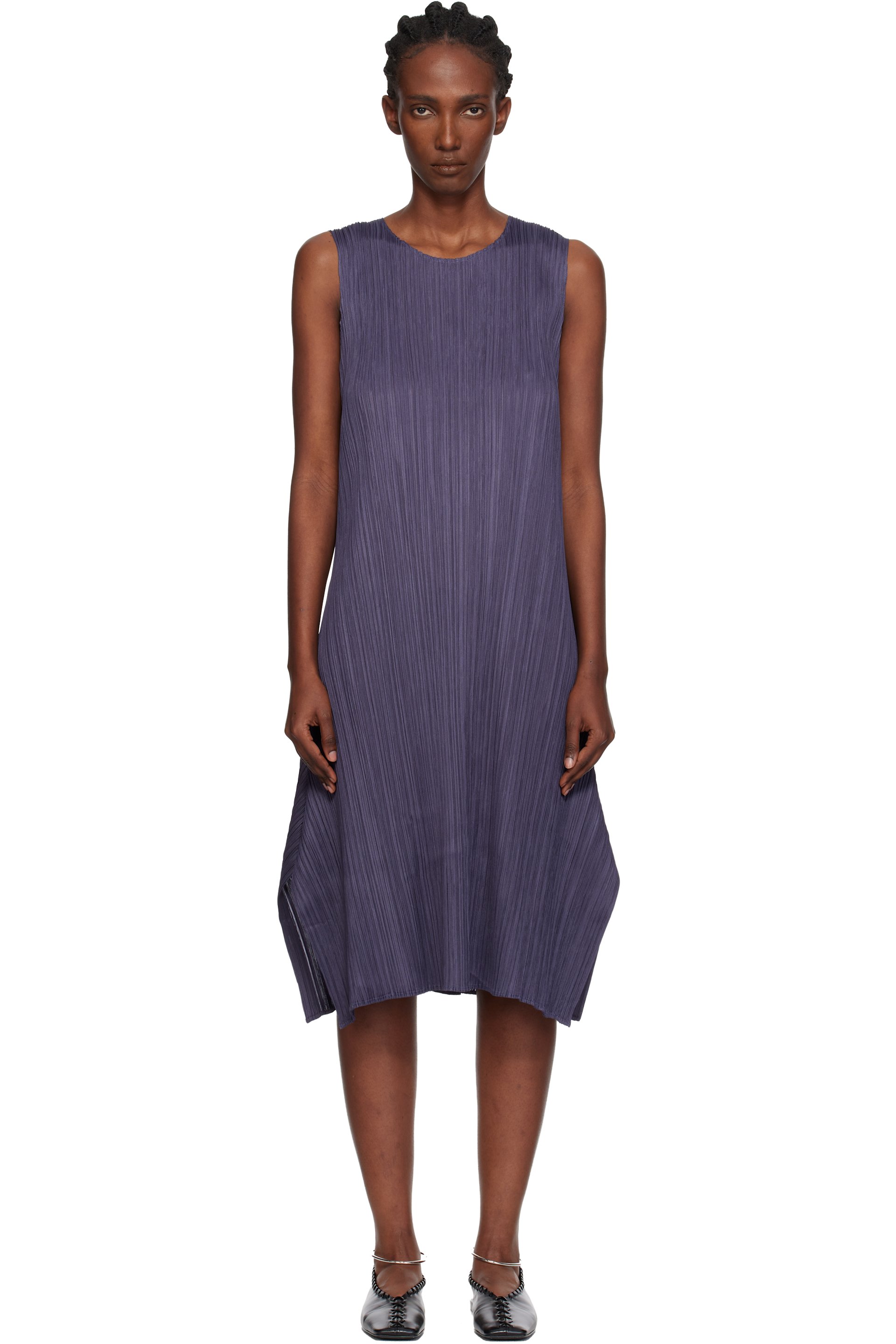 PLEATS PLEASE ISSEY MIYAKE - Robe midi Monthly Colors July grise
