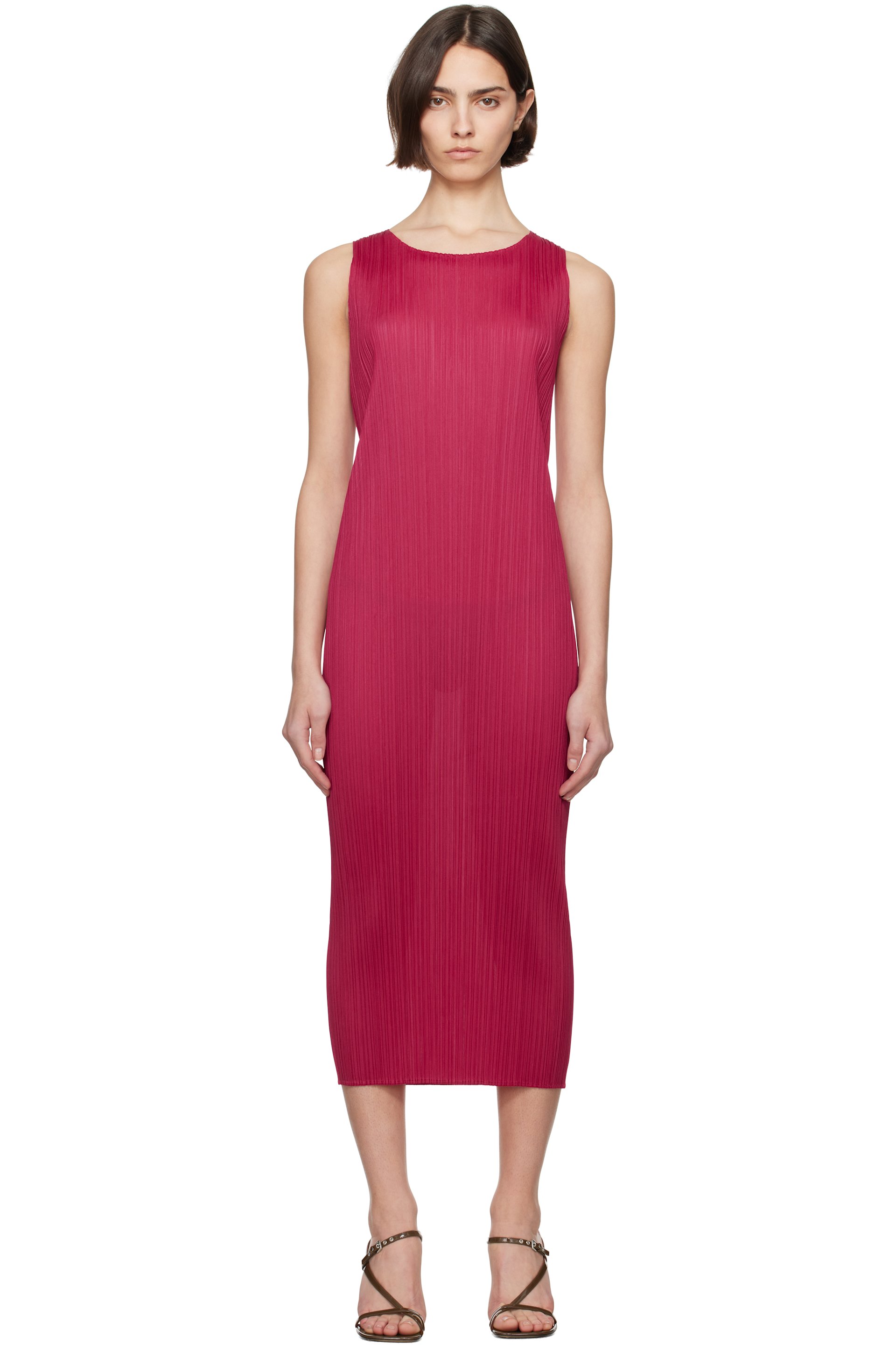 PLEATS PLEASE ISSEY MIYAKE - Robe longue June rose - NEW COLORFUL BASICS 4