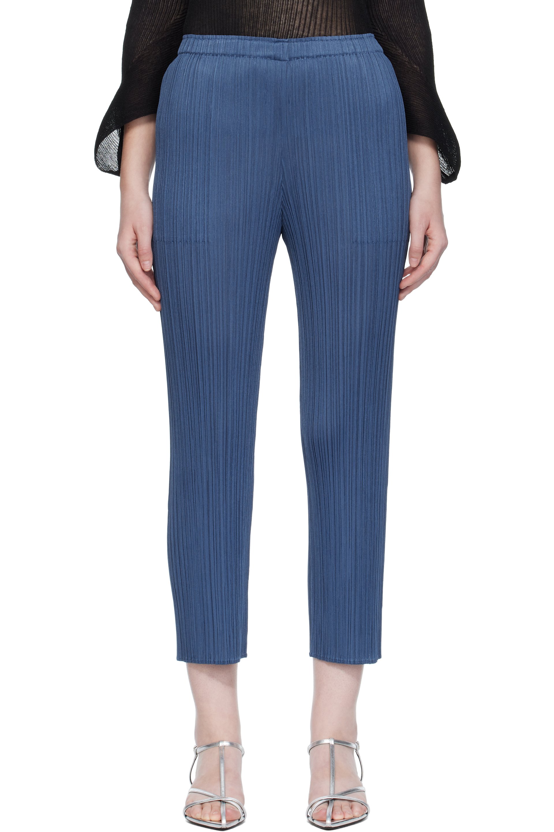 PLEATS PLEASE ISSEY MIYAKE - Pantalon Lamp Shade bleu marine