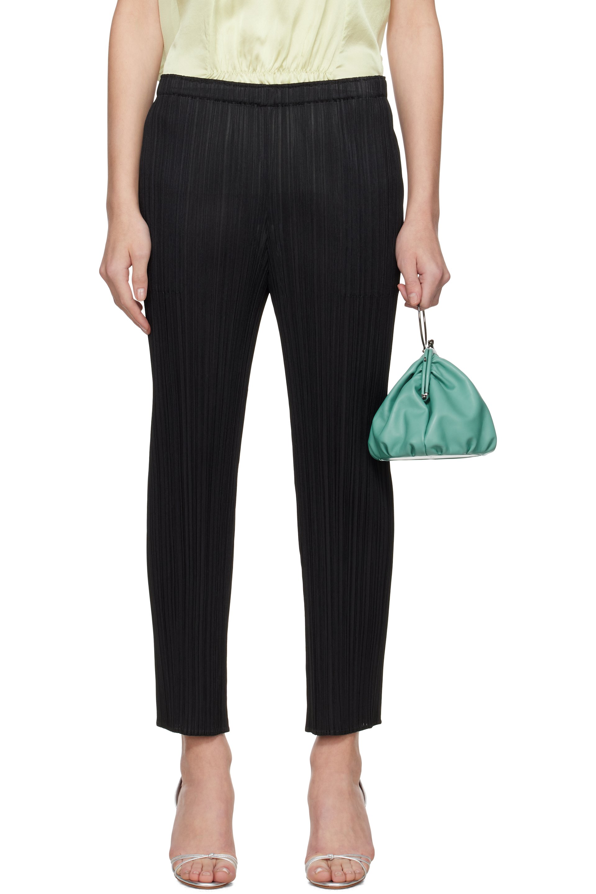 PLEATS PLEASE ISSEY MIYAKE - Pantalon Monthly Colors April noir