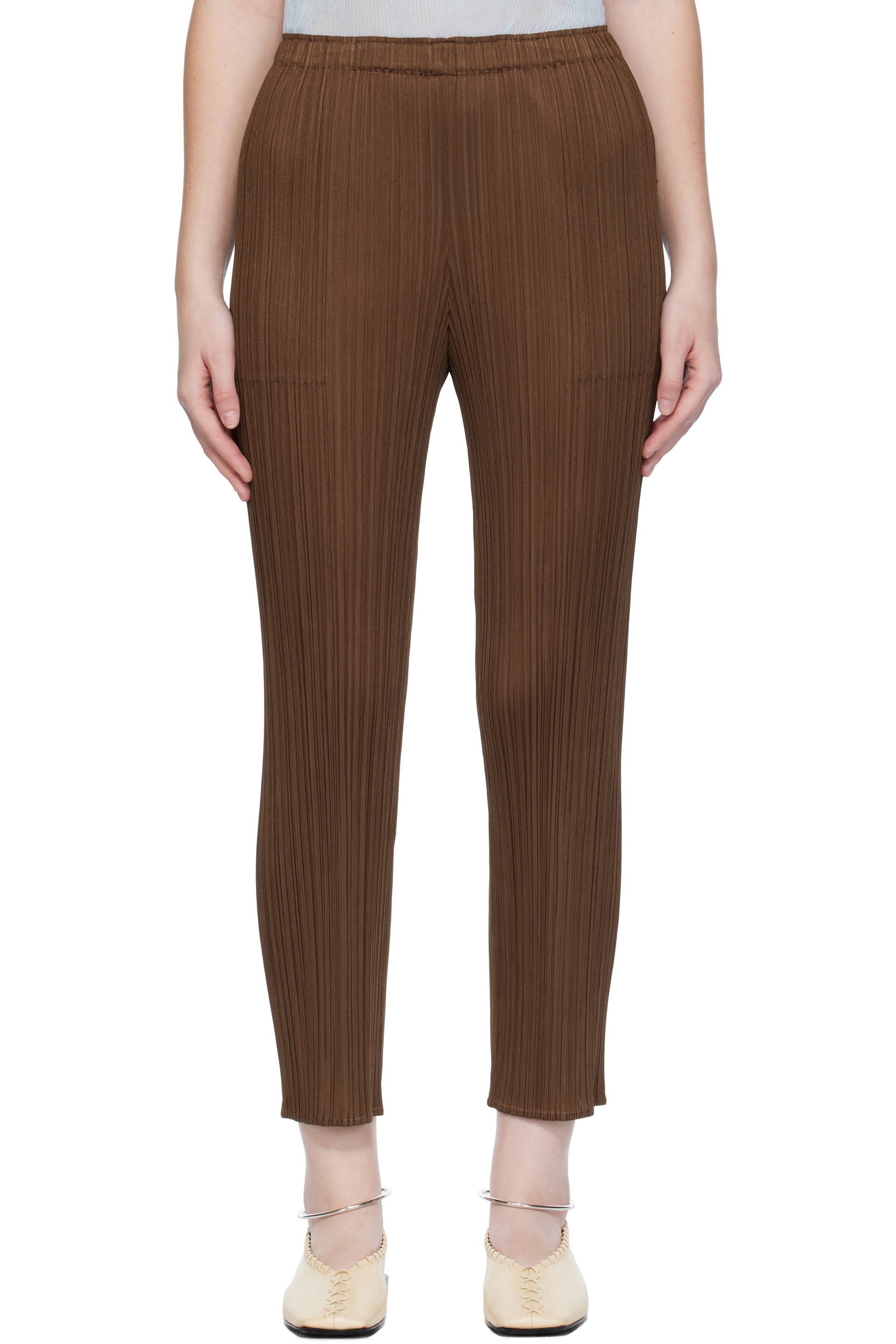 PLEATS PLEASE ISSEY MIYAKE - Pantalon brun - NEW COLORFUL BASICS 4