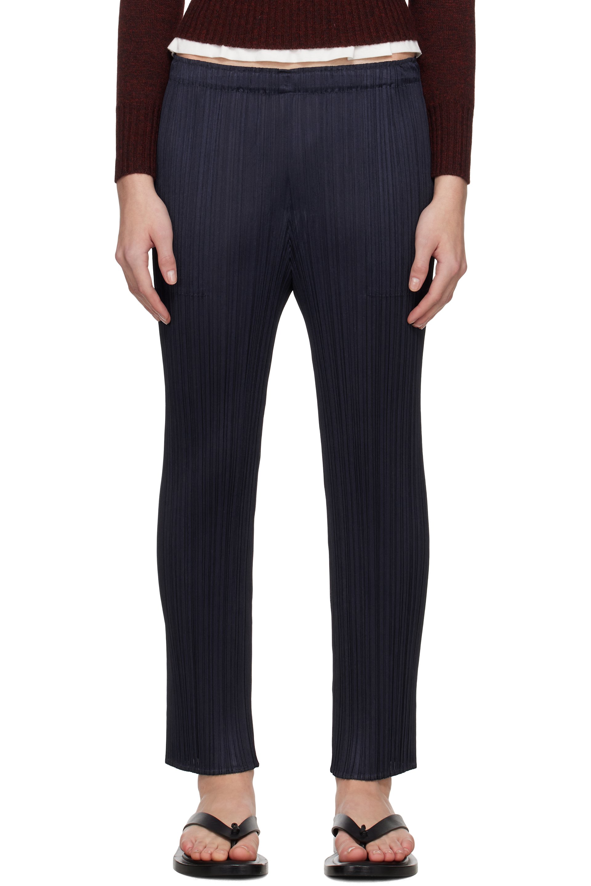 PLEATS PLEASE ISSEY MIYAKE - Pantalon June bleu marine - NEW COLORFUL BASICS 4