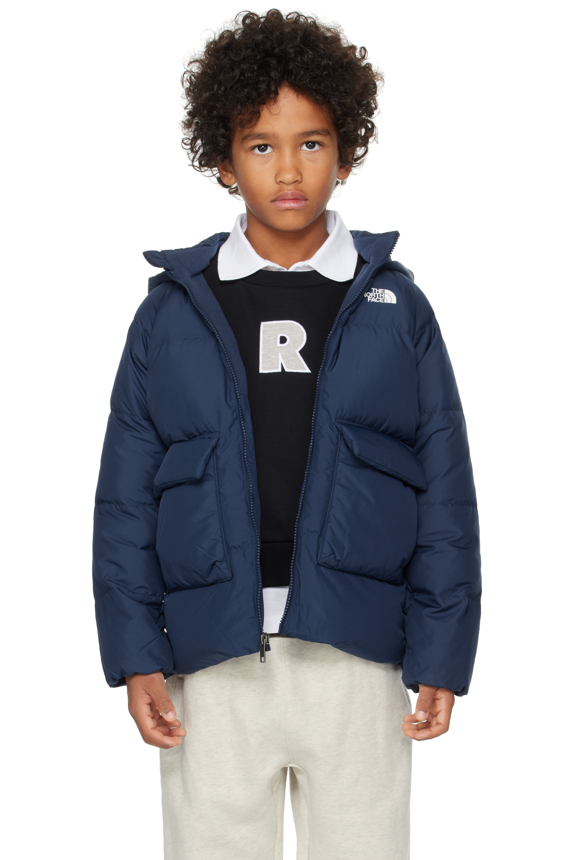 The North Face Kids - Little Kids Navy North Fleece-Lined Down Parka