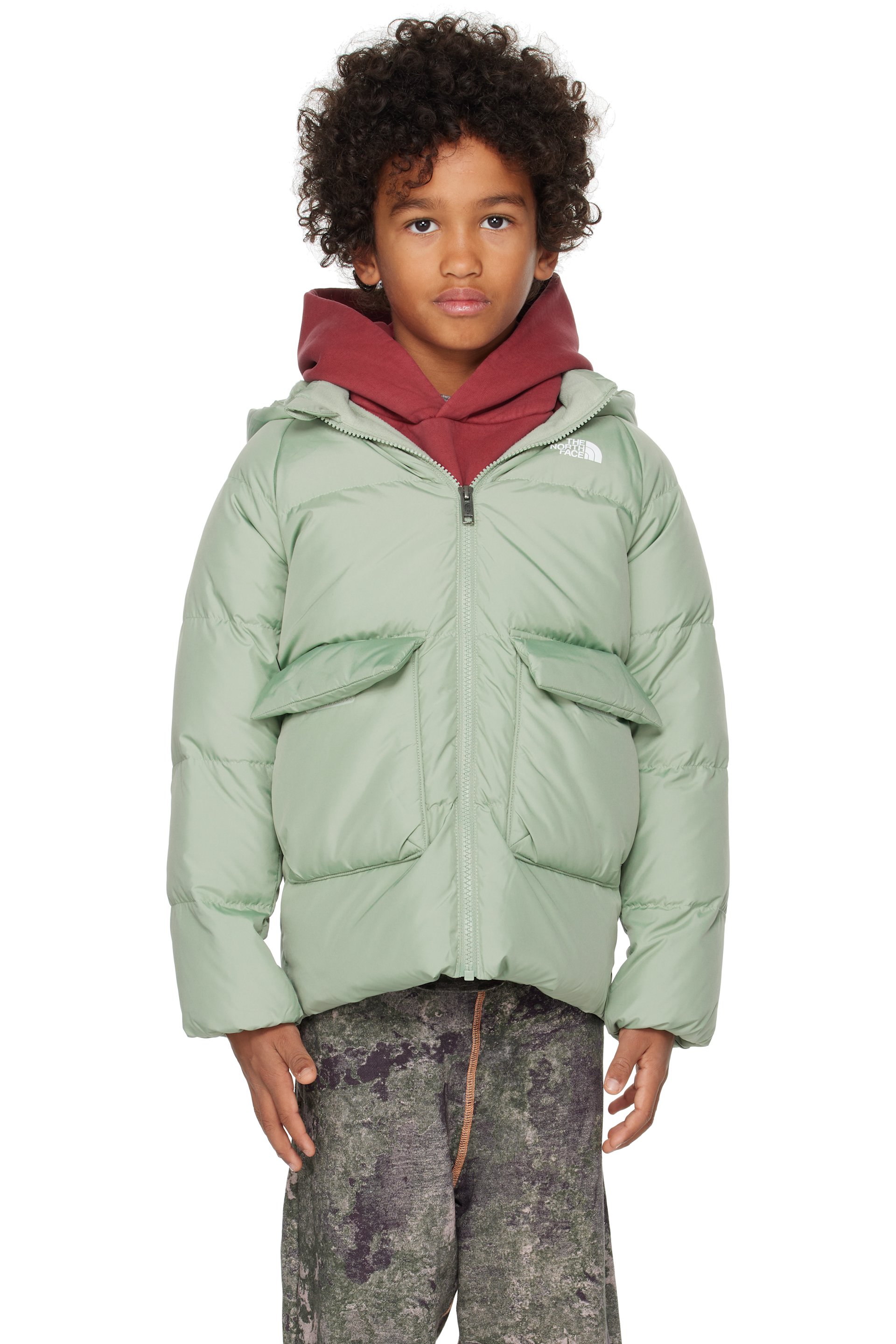 The North Face Kids - Little Kids Green North Fleece-Lined Down Parka