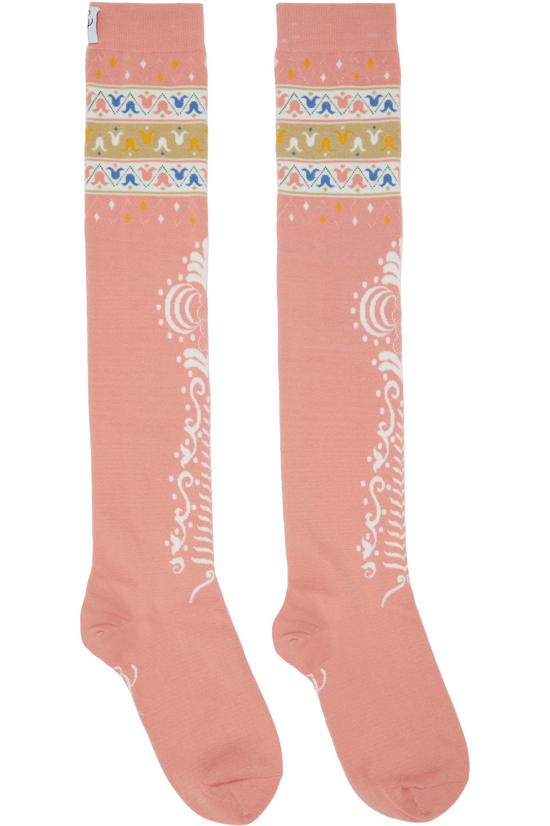 Conner Ives - Chaussettes hauteur genou roses