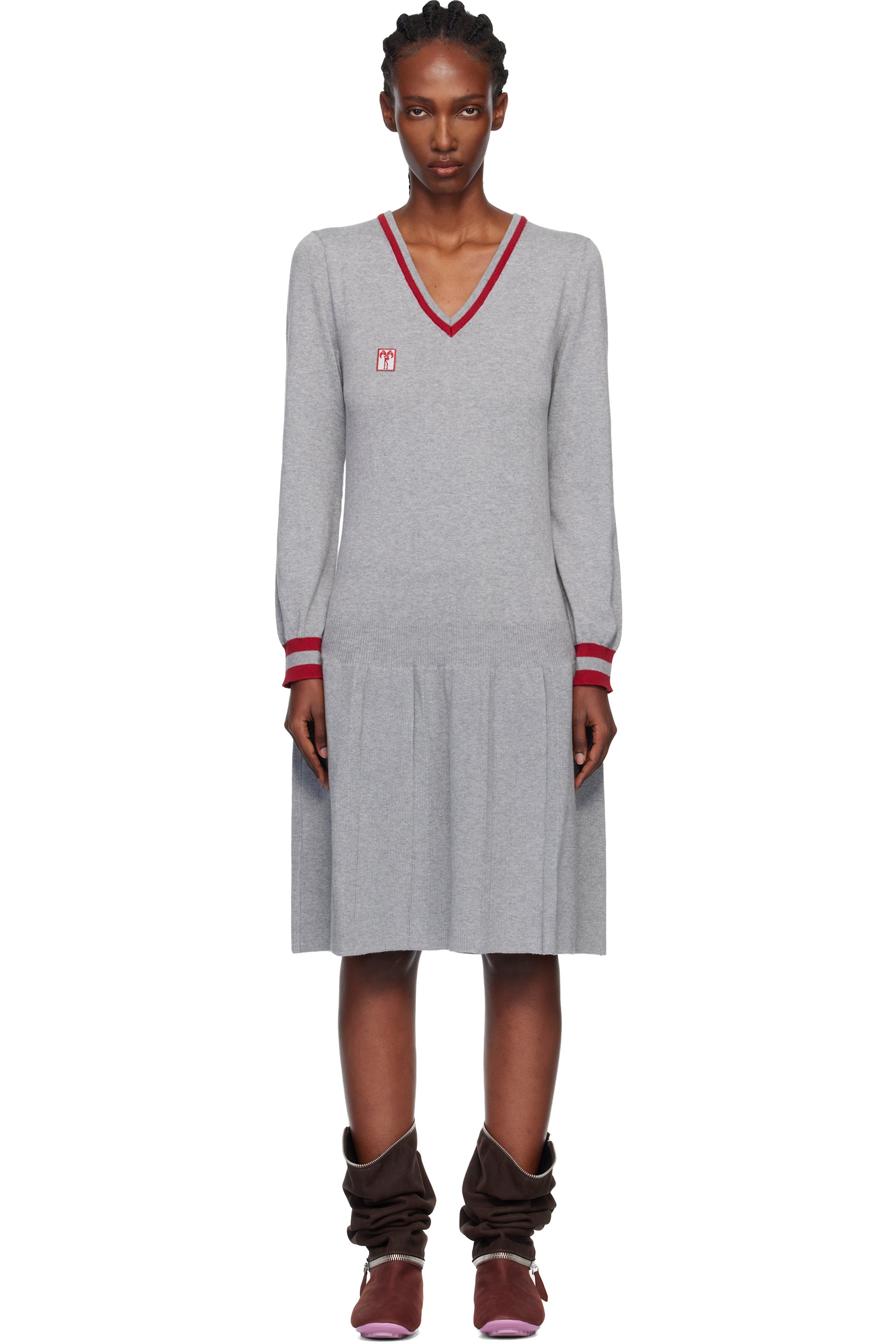 Kiko Kostadinov - Robe midi Vivian grise