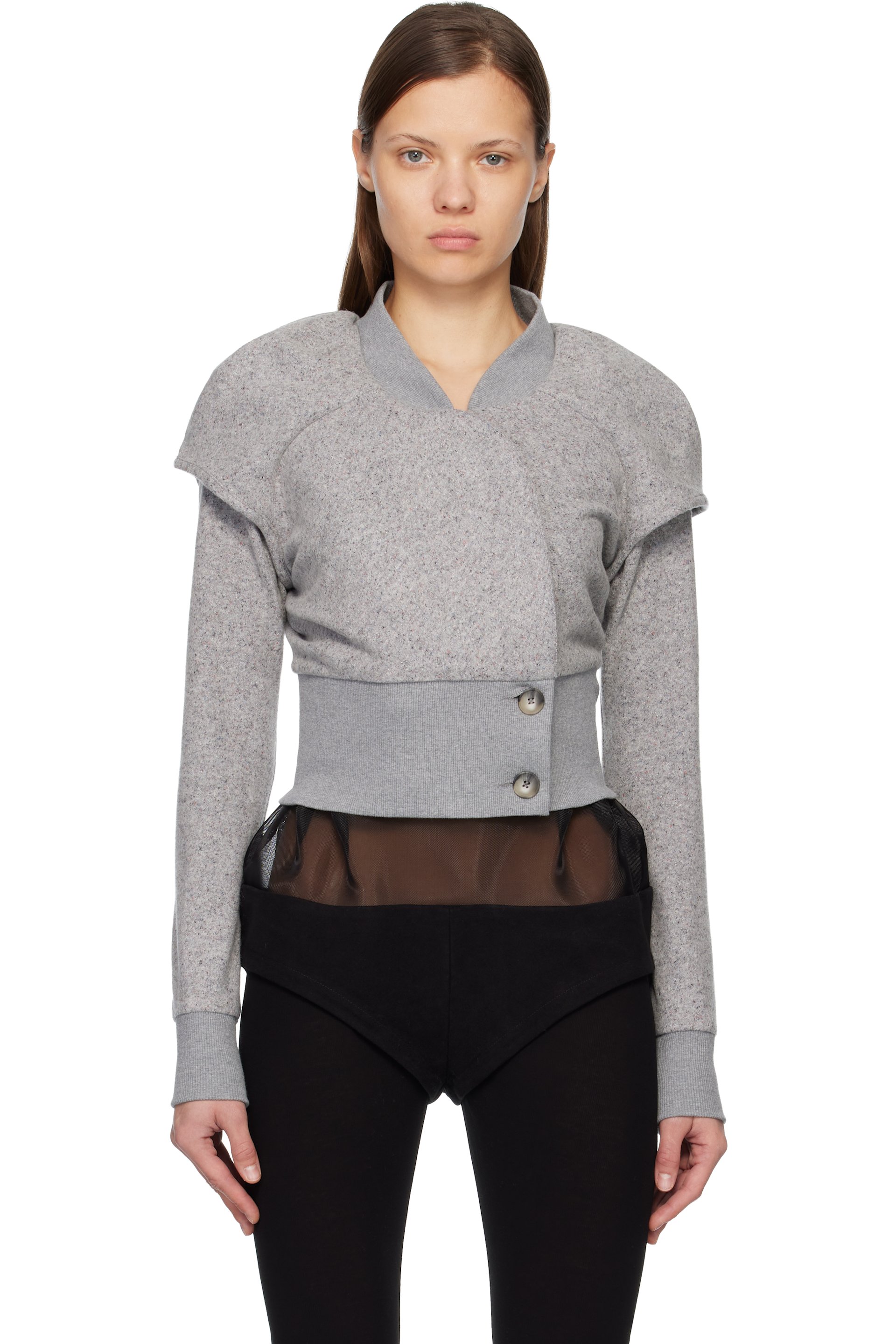 Kiko Kostadinov - Blouson Lauterbach gris en jersey